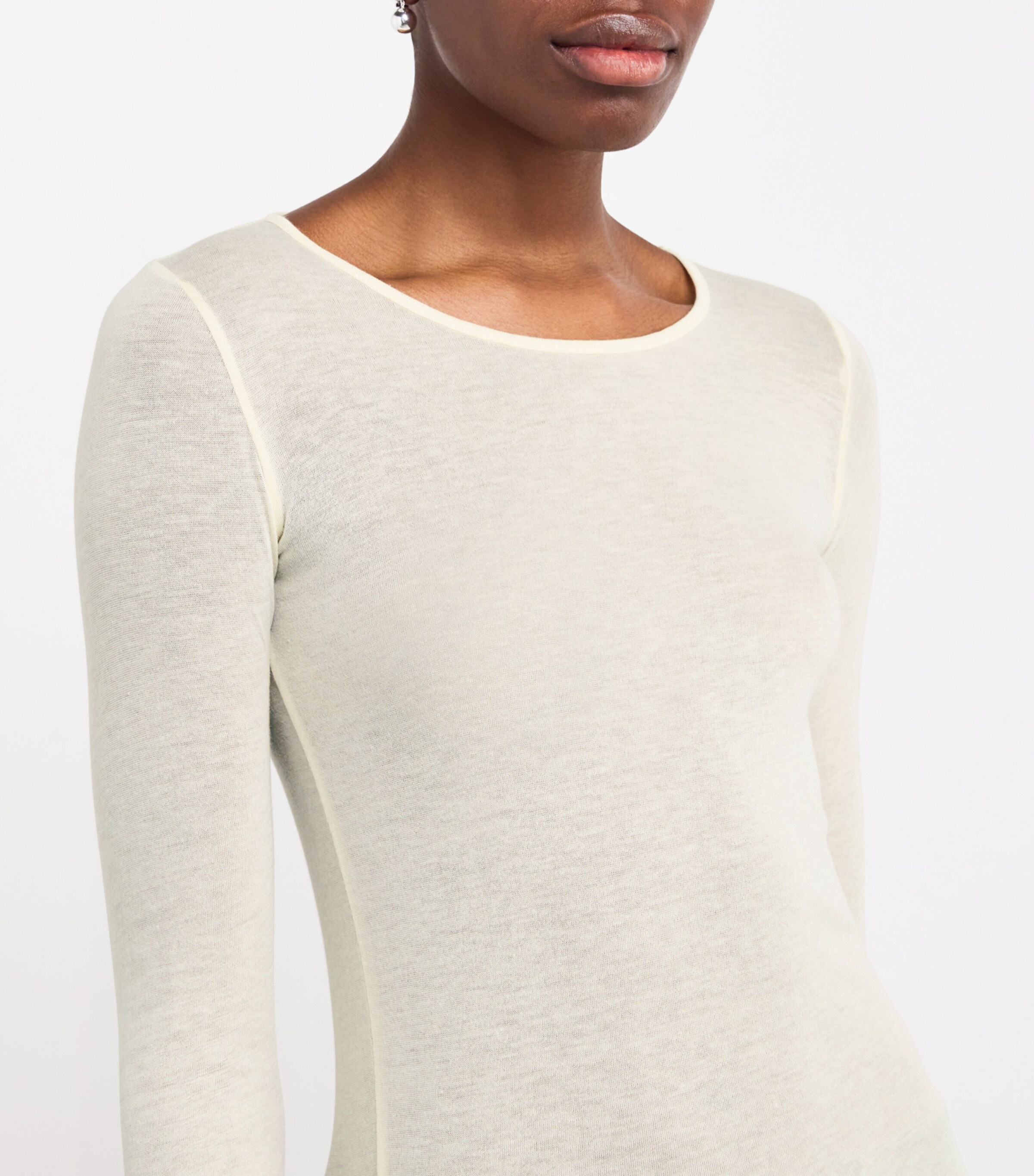 7 For All Mankind Womens Cotton-Lyocell Long-Sleeve T-Shirt Cotton Solitary Star Image 6
