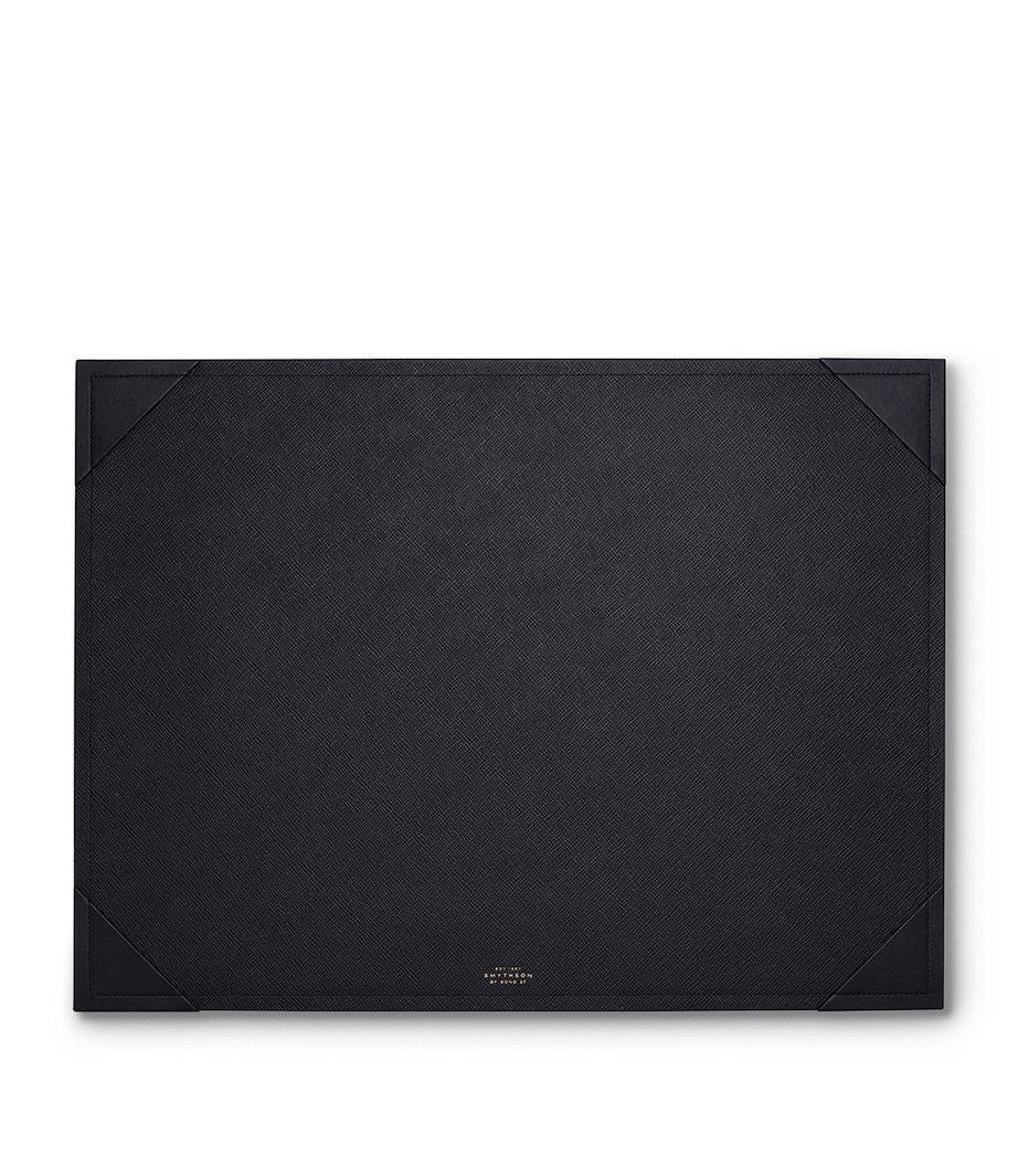 Smythson Leather Desk Mat Black Image 1