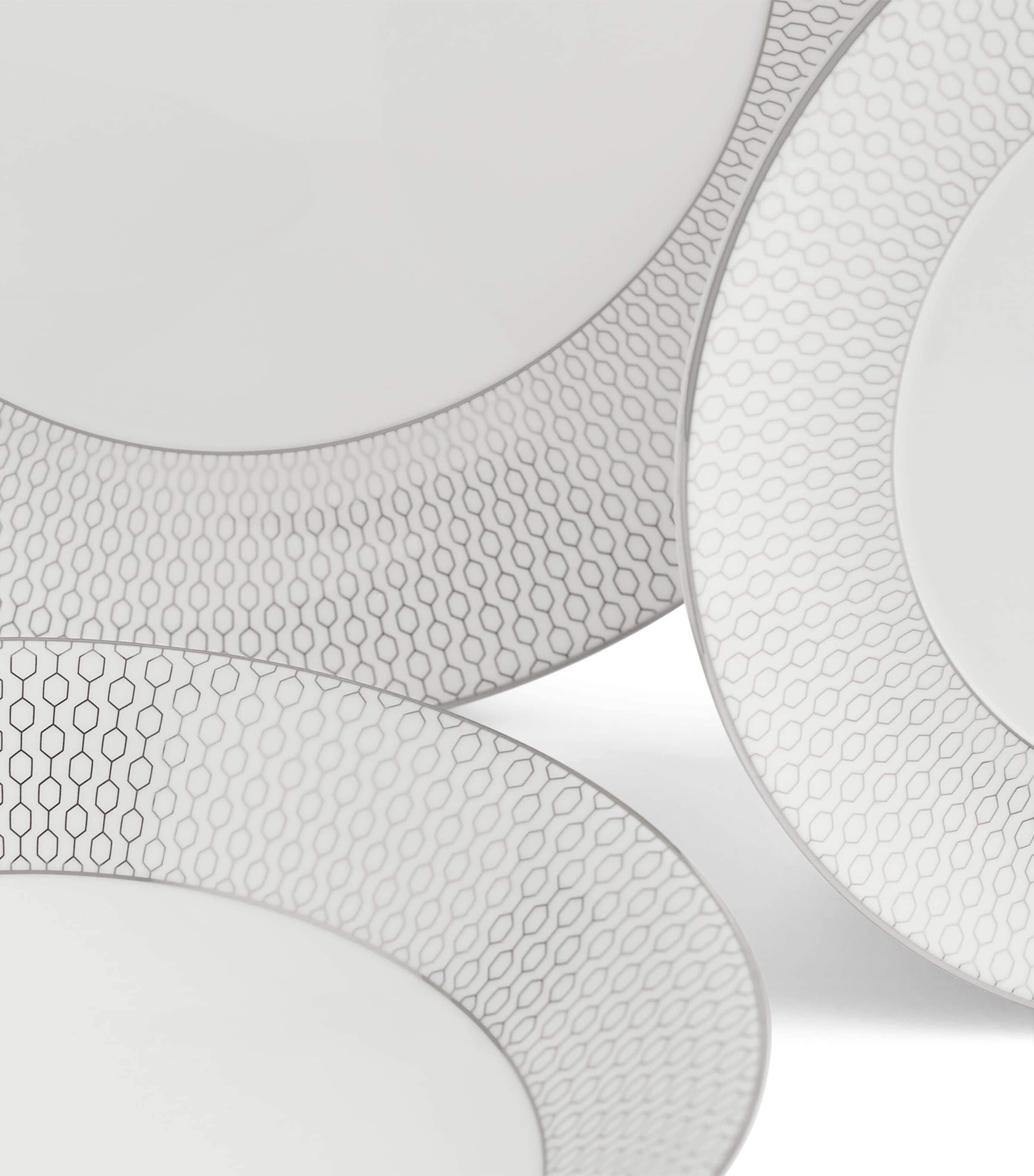 Set of 12 Gio Platinum Dinnerware Pieces WHITE Image 2