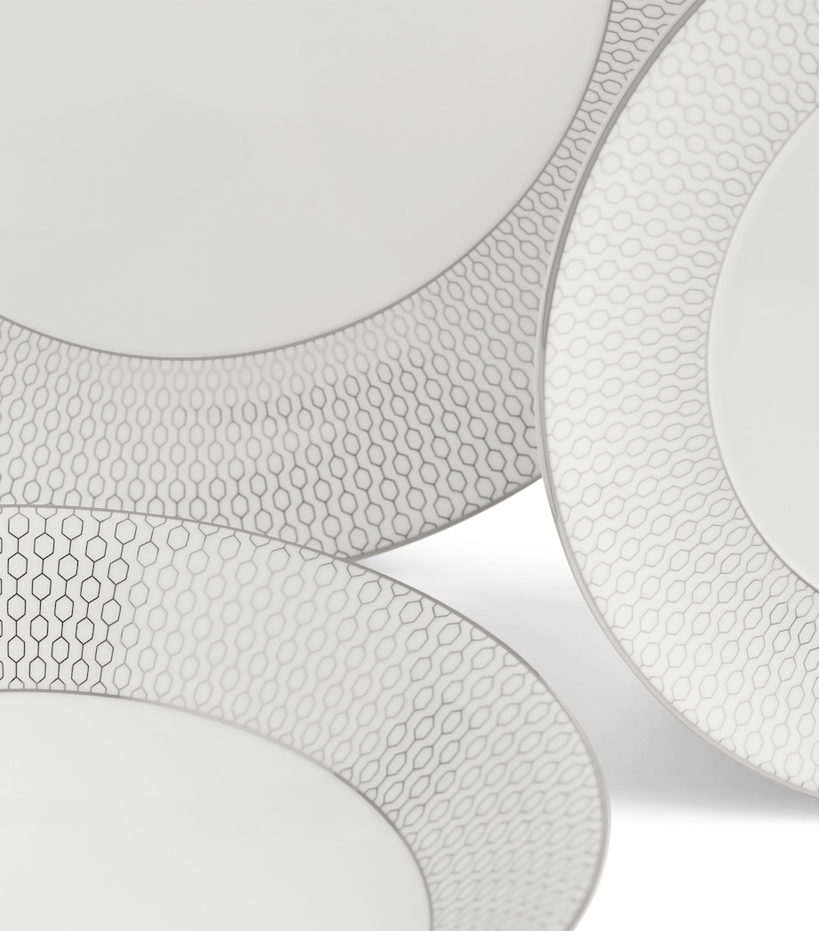 Set of 12 Gio Platinum Dinnerware Pieces WHITE Image 2