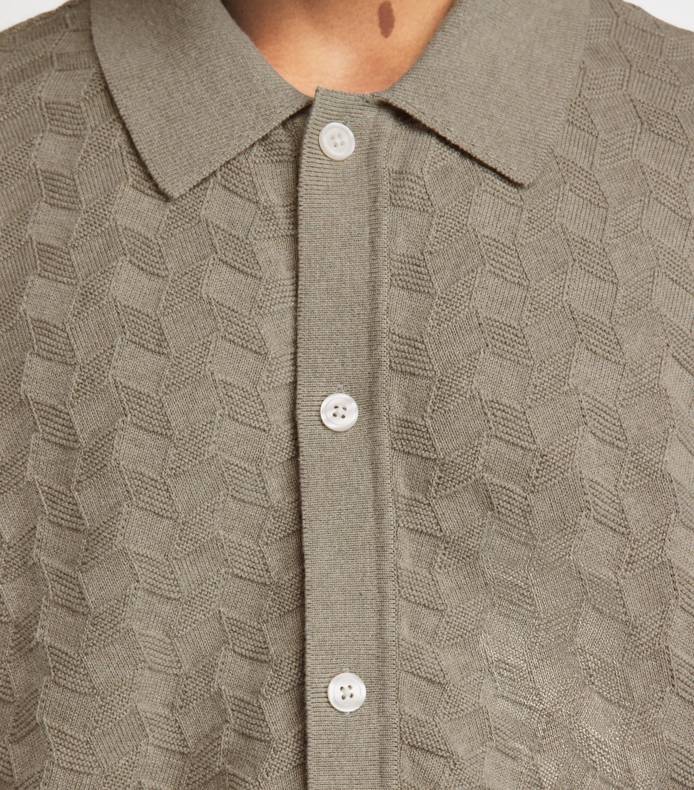 PAIGE Mens Cotton-Linen Mendez Shirt Dried Lemongrass Image 3