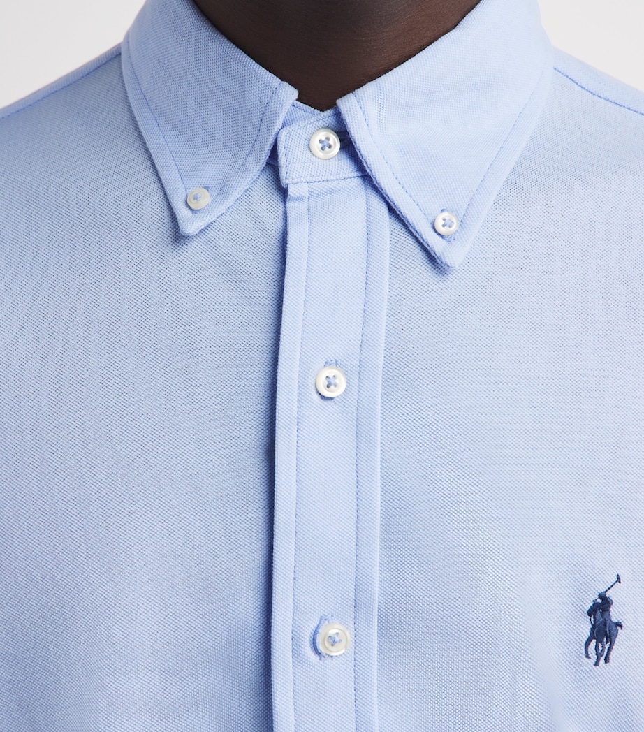 Polo Ralph Lauren Mens Cotton Featherweight Mesh Shirt Pebble Image 3