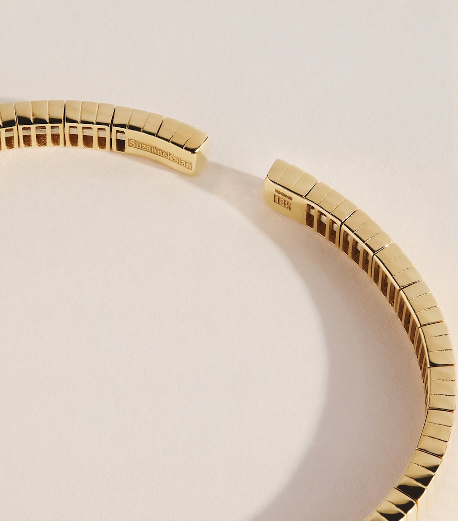 Suzanne Kalan Yellow Gold and Diamond Inlay Bangle Yg/wd Image 4