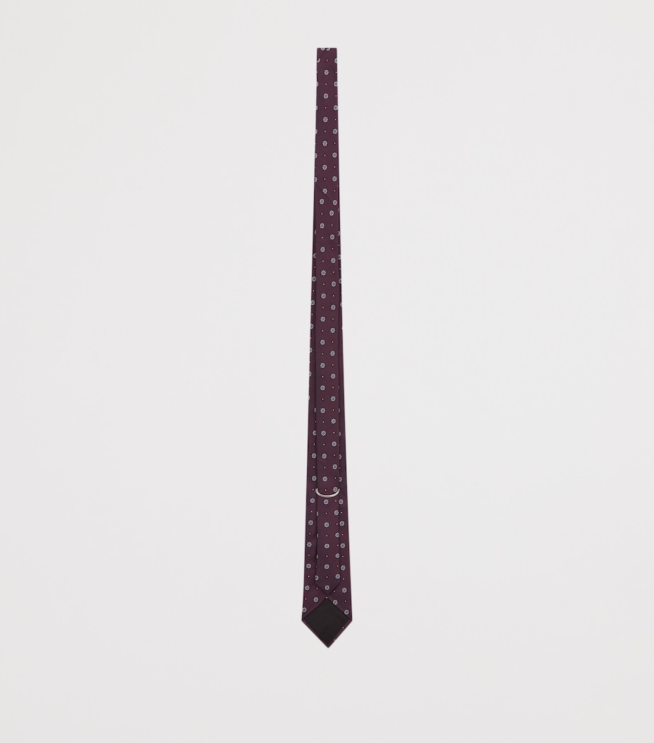 Saint Laurent Silk Jacquard Medallion Tie Image 3