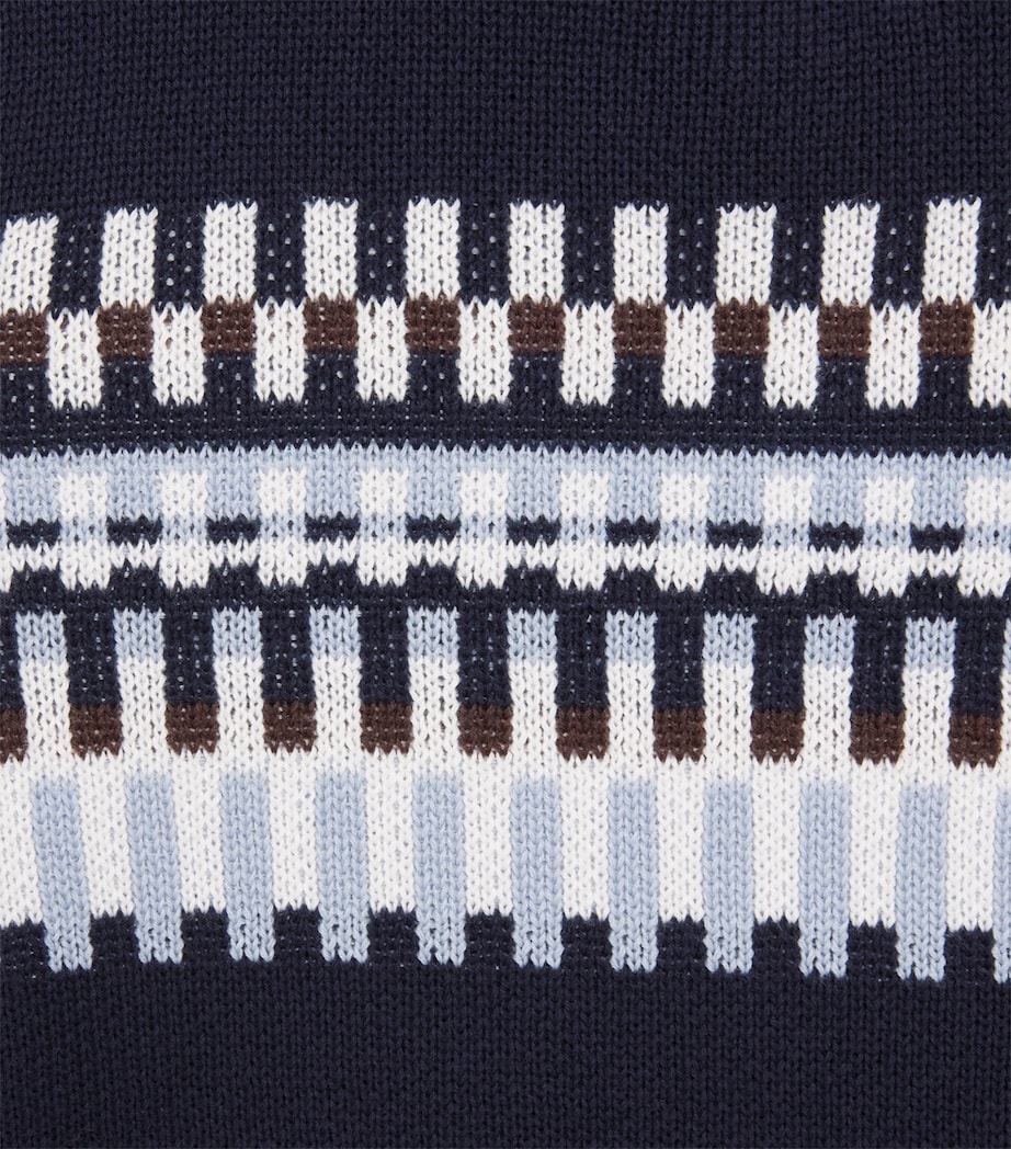 BOSS Kidswear Cotton Jacquard Sweater (4-16 Years) Navy Image 3