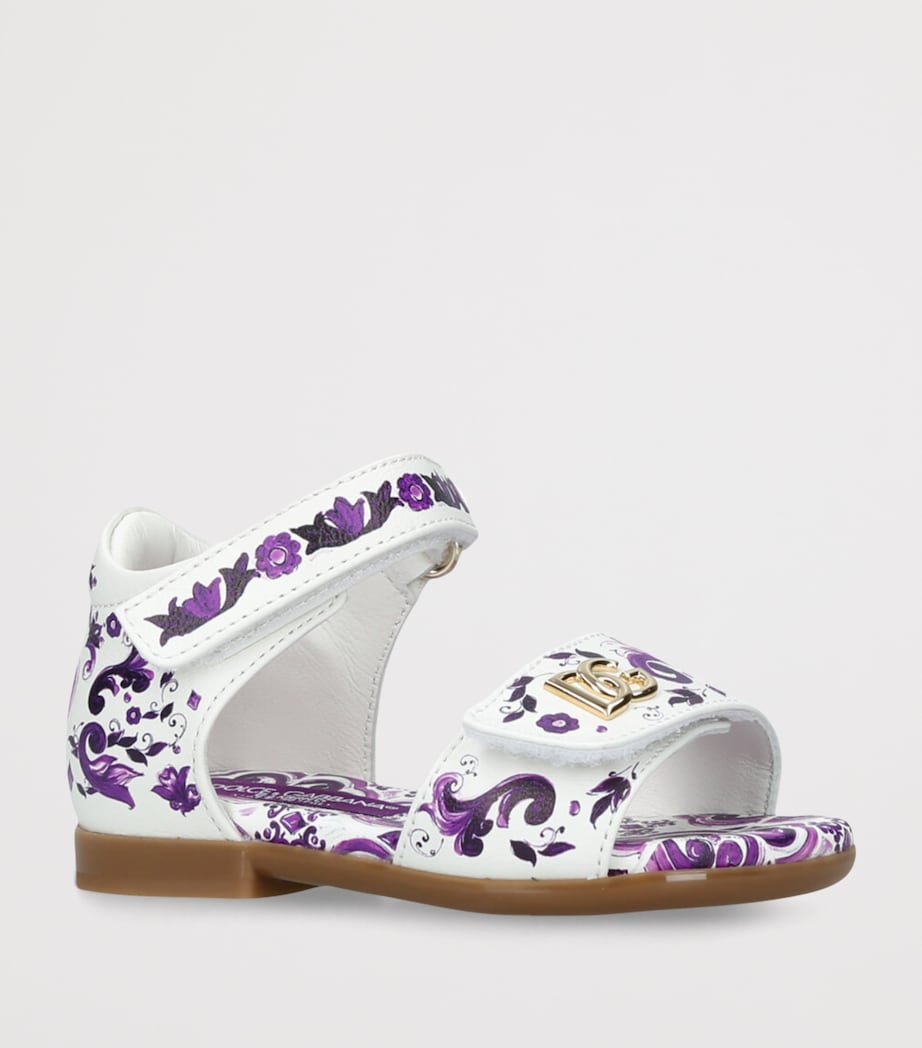 Printed Leather Sandals PURPLE Image 3