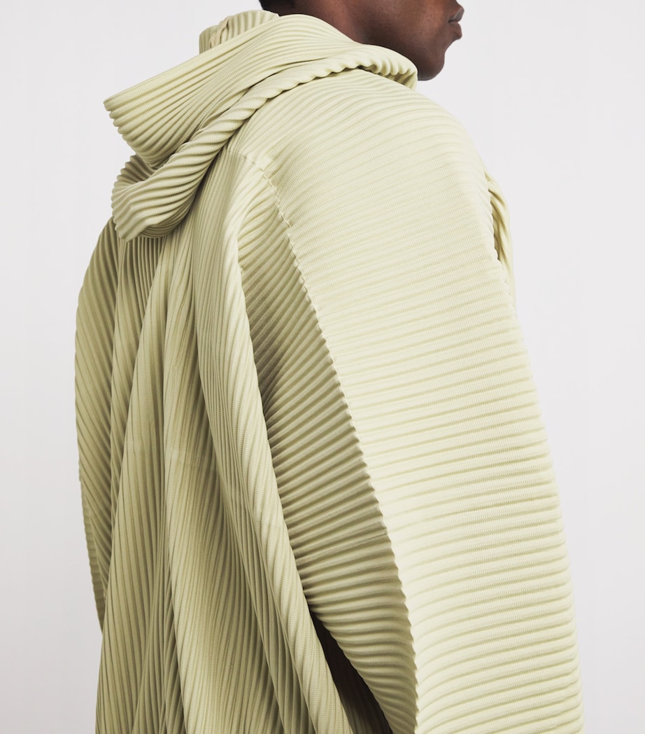 Pleated Hooded Jacket 42-DRY GRASS GREEN Image 6