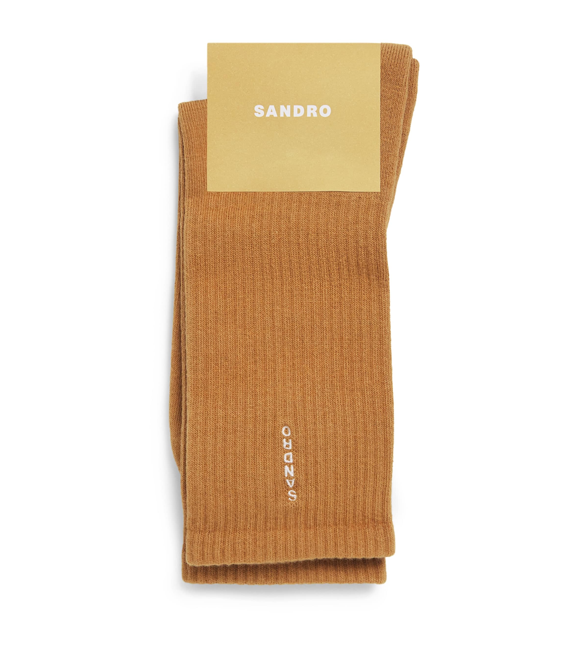 Sandro Vertical Logo Socks In Beige