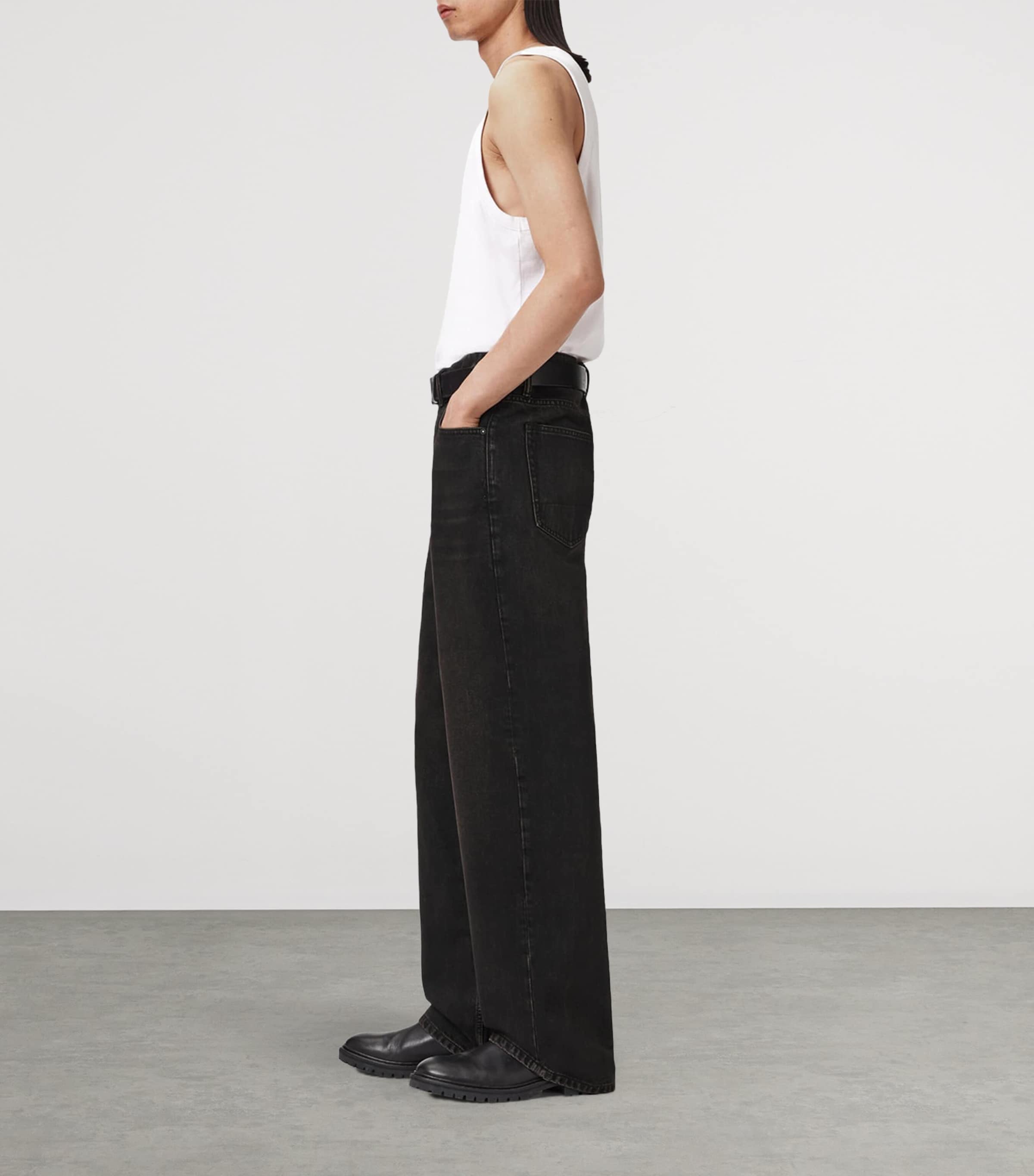 AllSaints Mens Lenny Wide-Leg Jeans Overdyed Brown Image 6