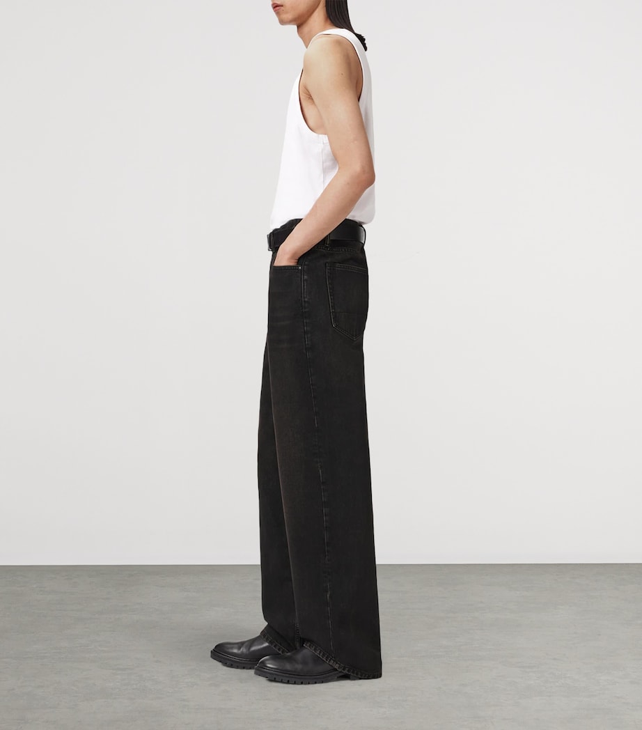 AllSaints Mens Lenny Wide-Leg Jeans Overdyed Brown Image 6
