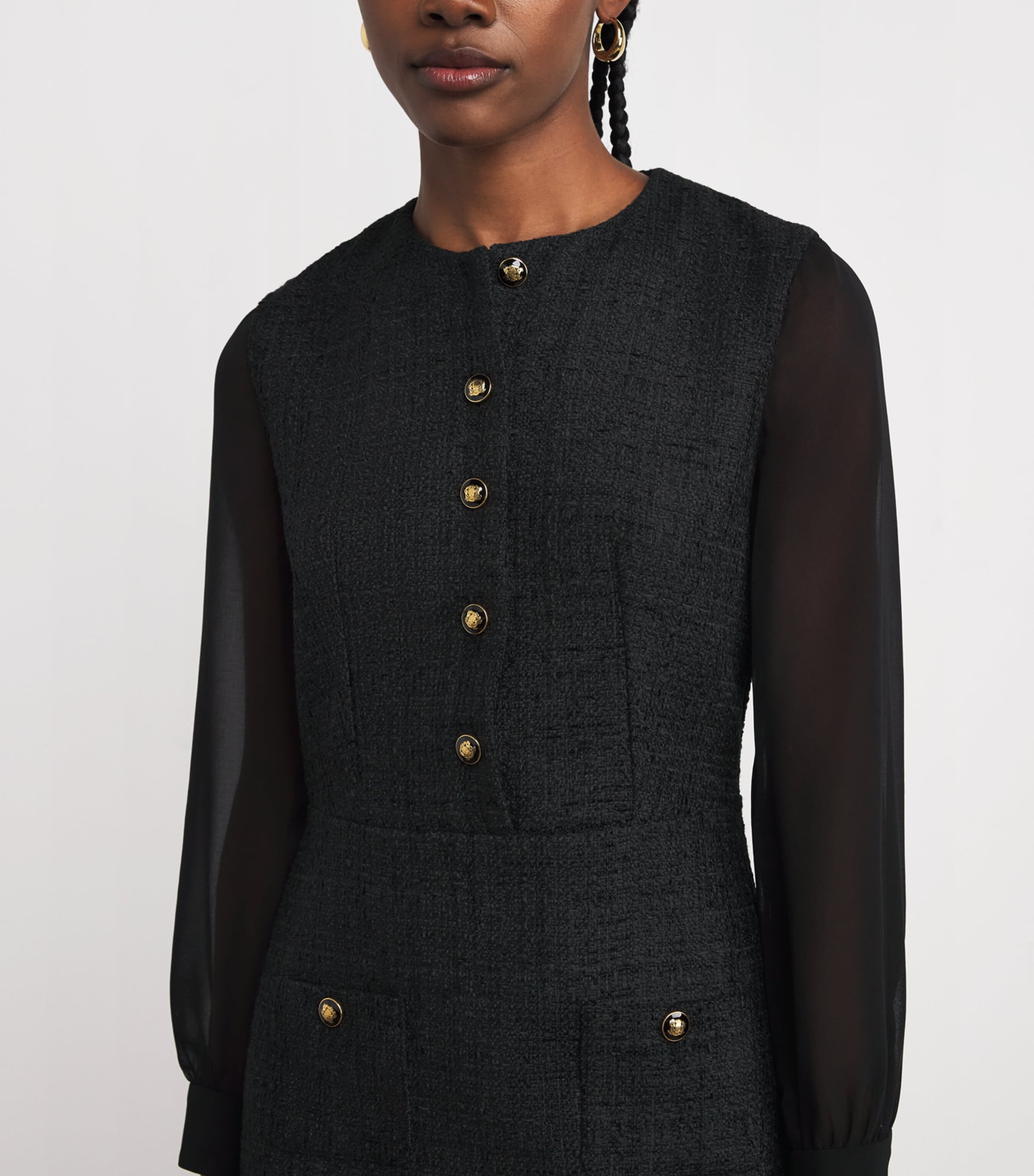 Tweed Mini Dress BLACK Image 4