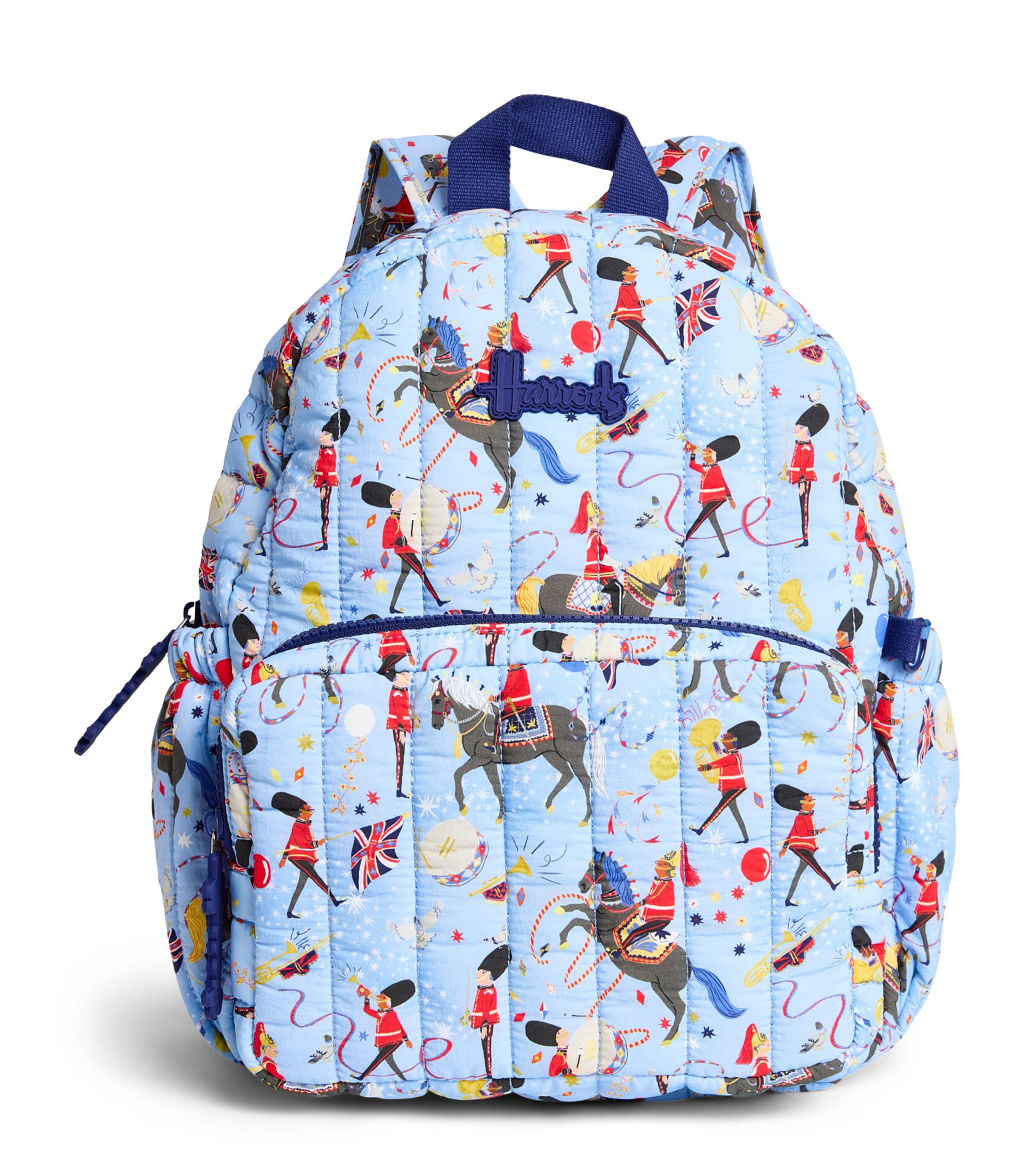 Harrods Quilted Trooping The Colour Backpack Cream Image 1