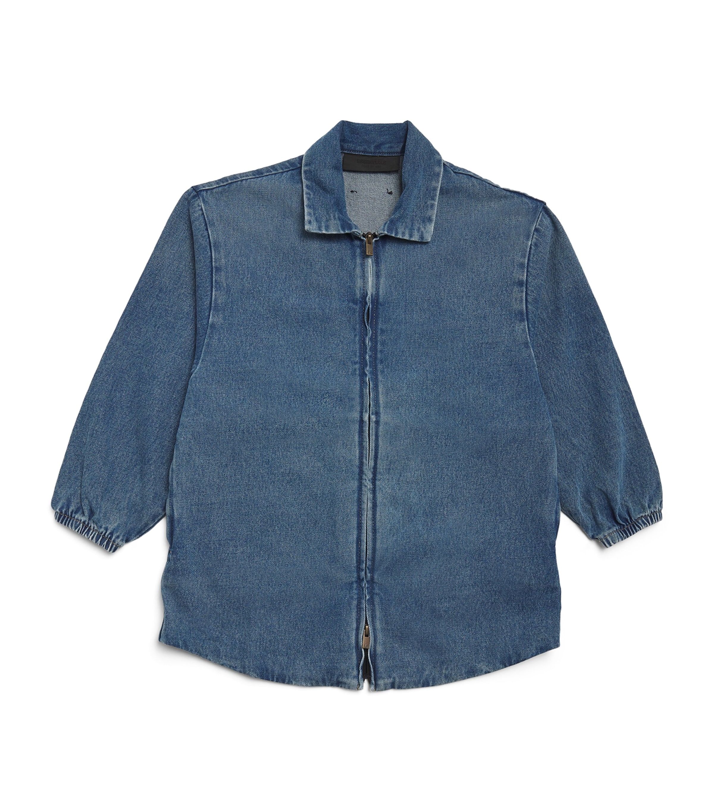 Essentials Kids' Denim Zip-up Overshirt In Blue