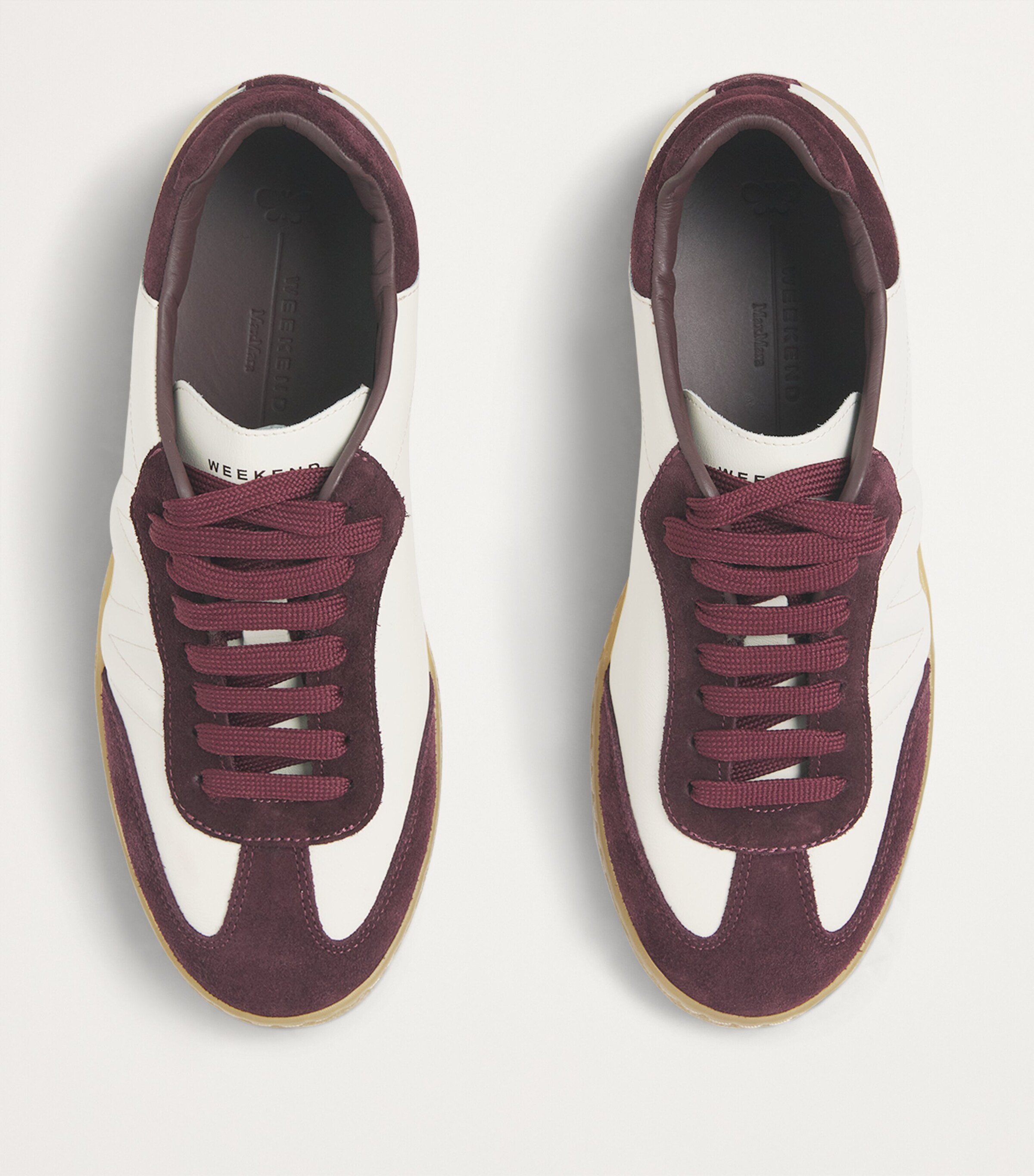 Weekend Max Mara Suede-Leather Sneakers Ruby Image 3