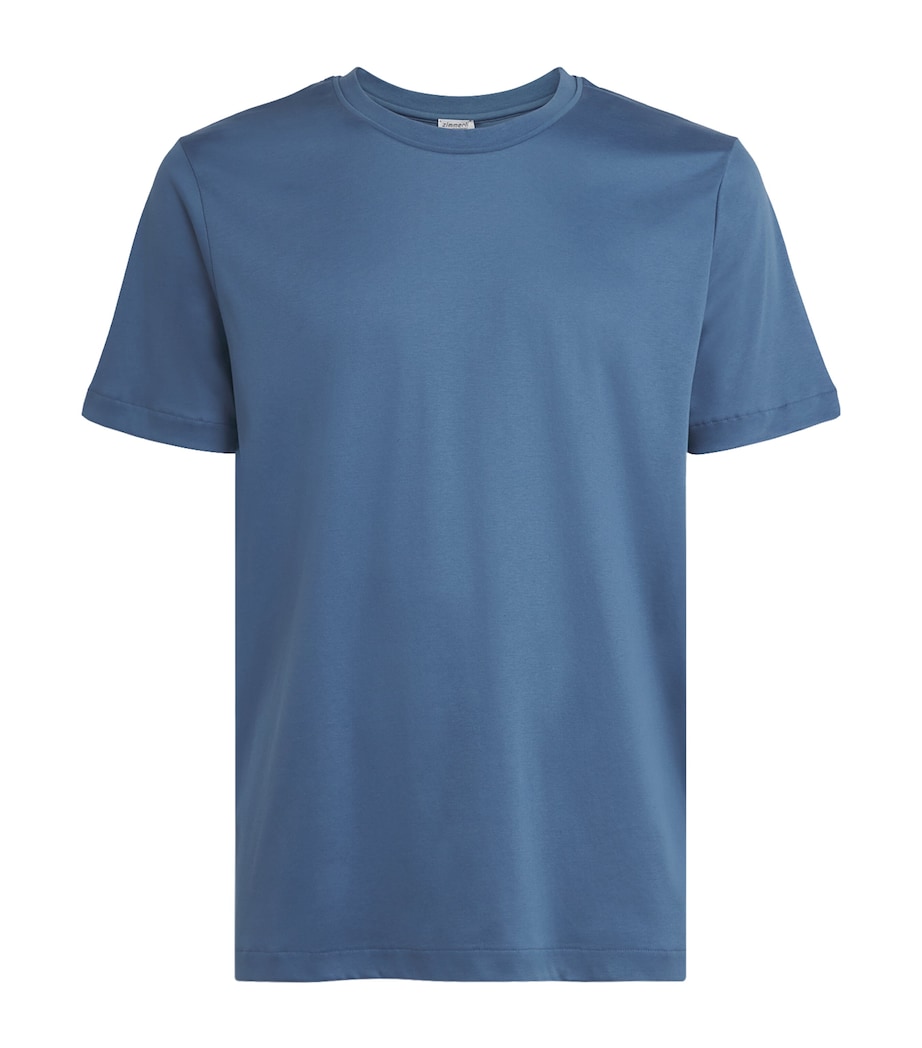 Zimmerli Mens 286 Sea Island T-Shirt Blue Horizon Image 1