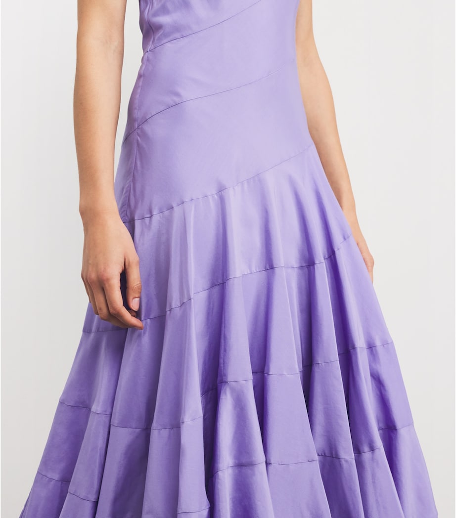 tory burch purple dress Embroidered Silk Dress: Women's Designer Dresses