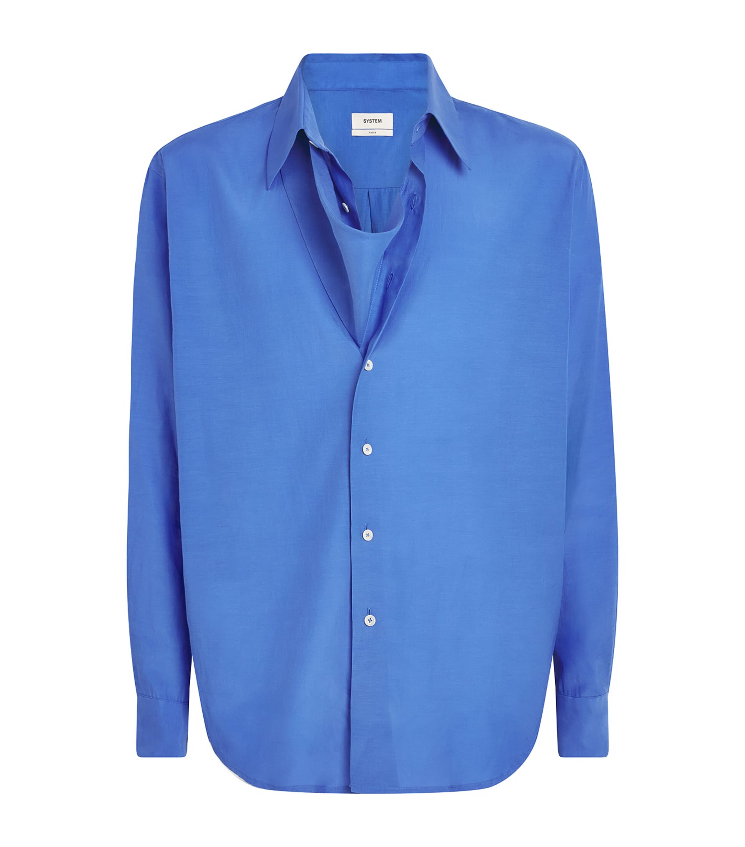 System Mens Triangular Panel Shirt Blue Image 1
