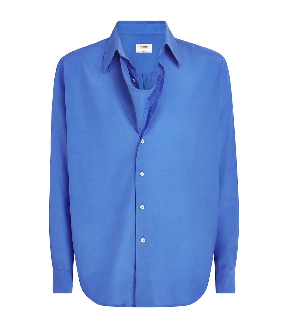 System Mens Triangular Panel Shirt Blue Image 1