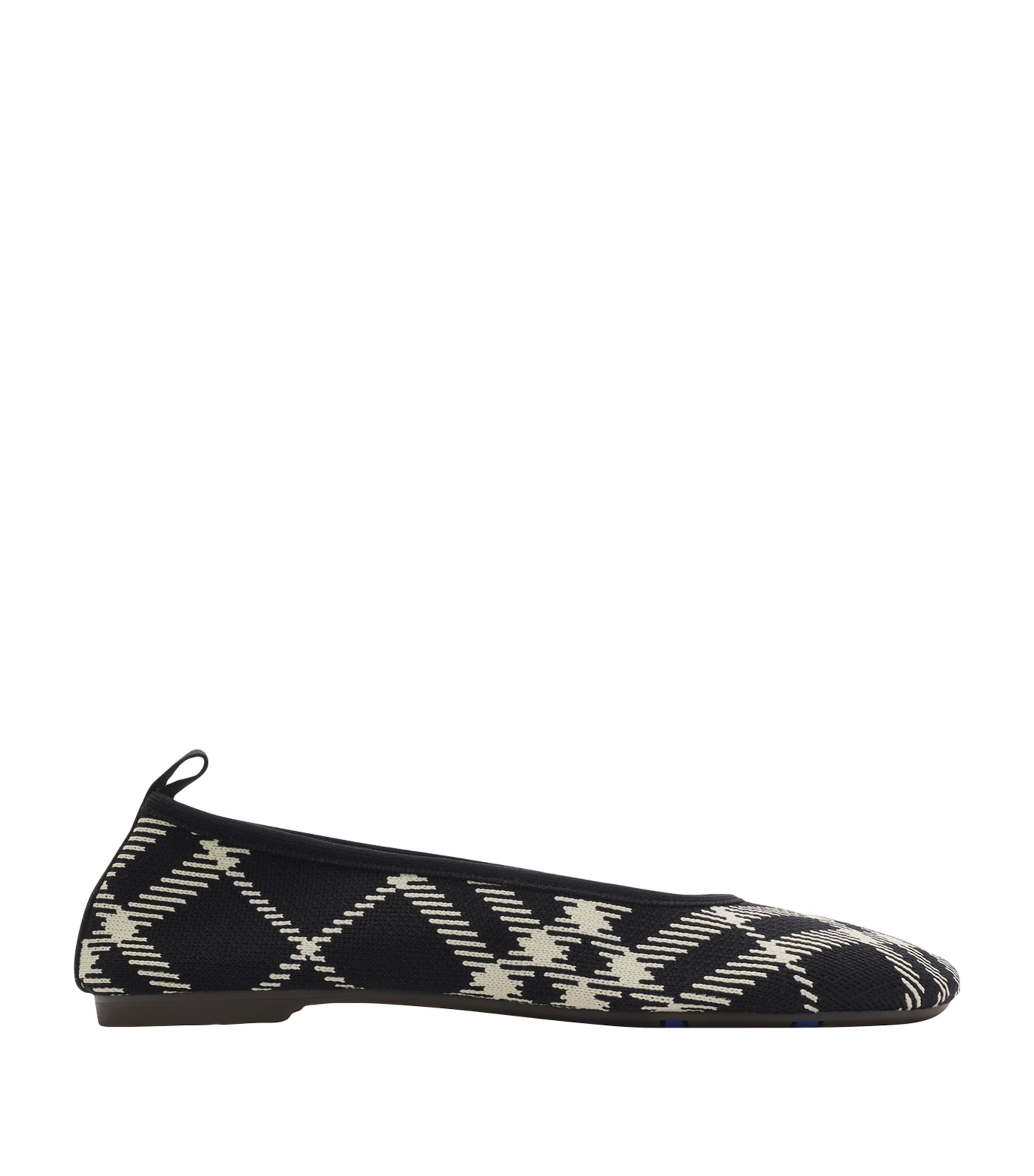 Burberry Knit Check Baby Ballet Flats In Multi