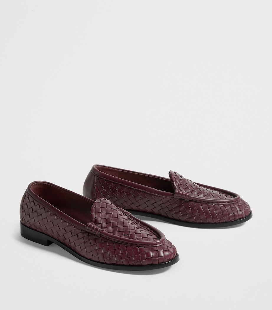 Bottega Veneta Womens Lambskin Intrecciato Loafers Image 3
