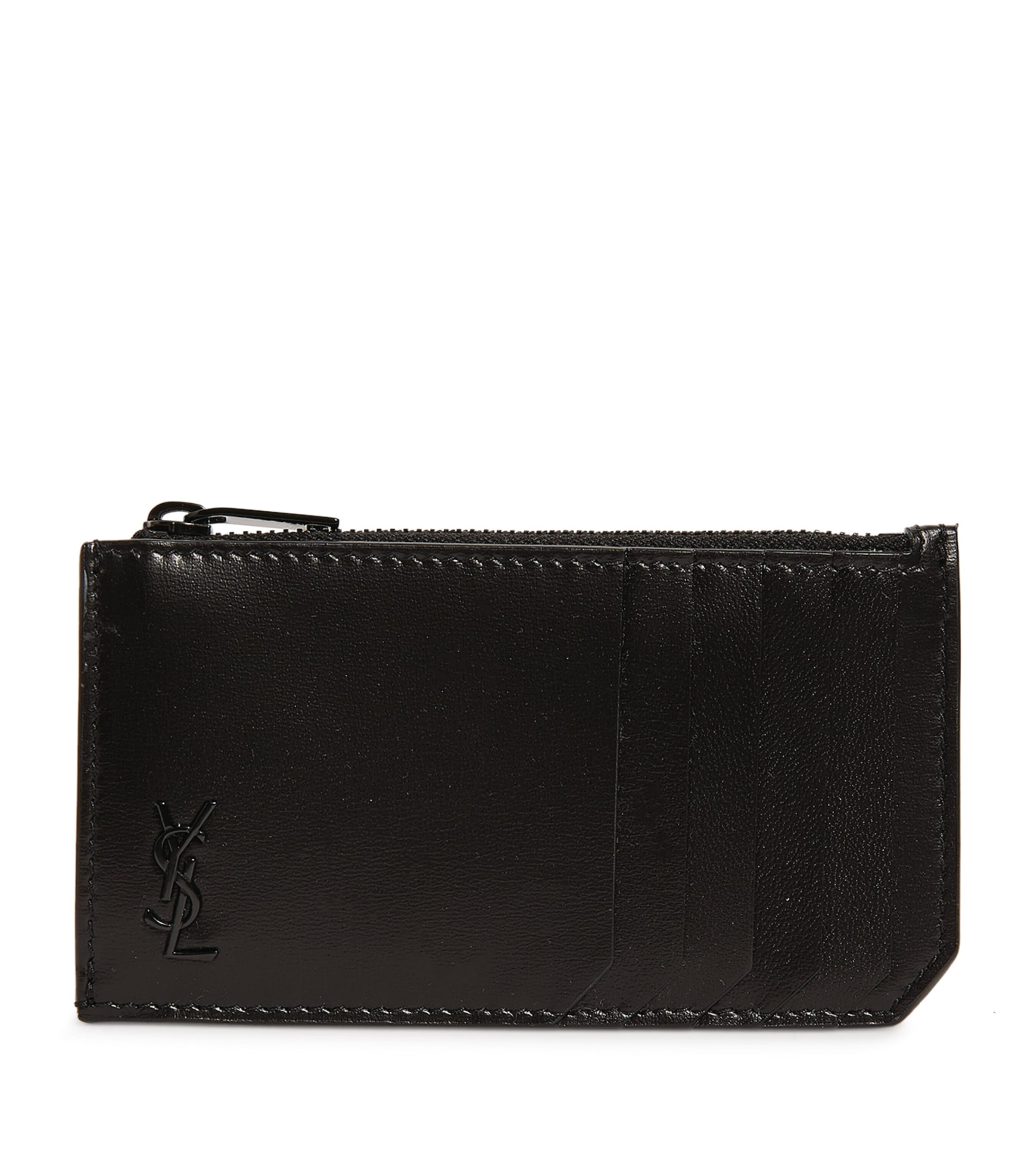 Saint Laurent Leather Fragments Monogram Card Holder Harrods UK