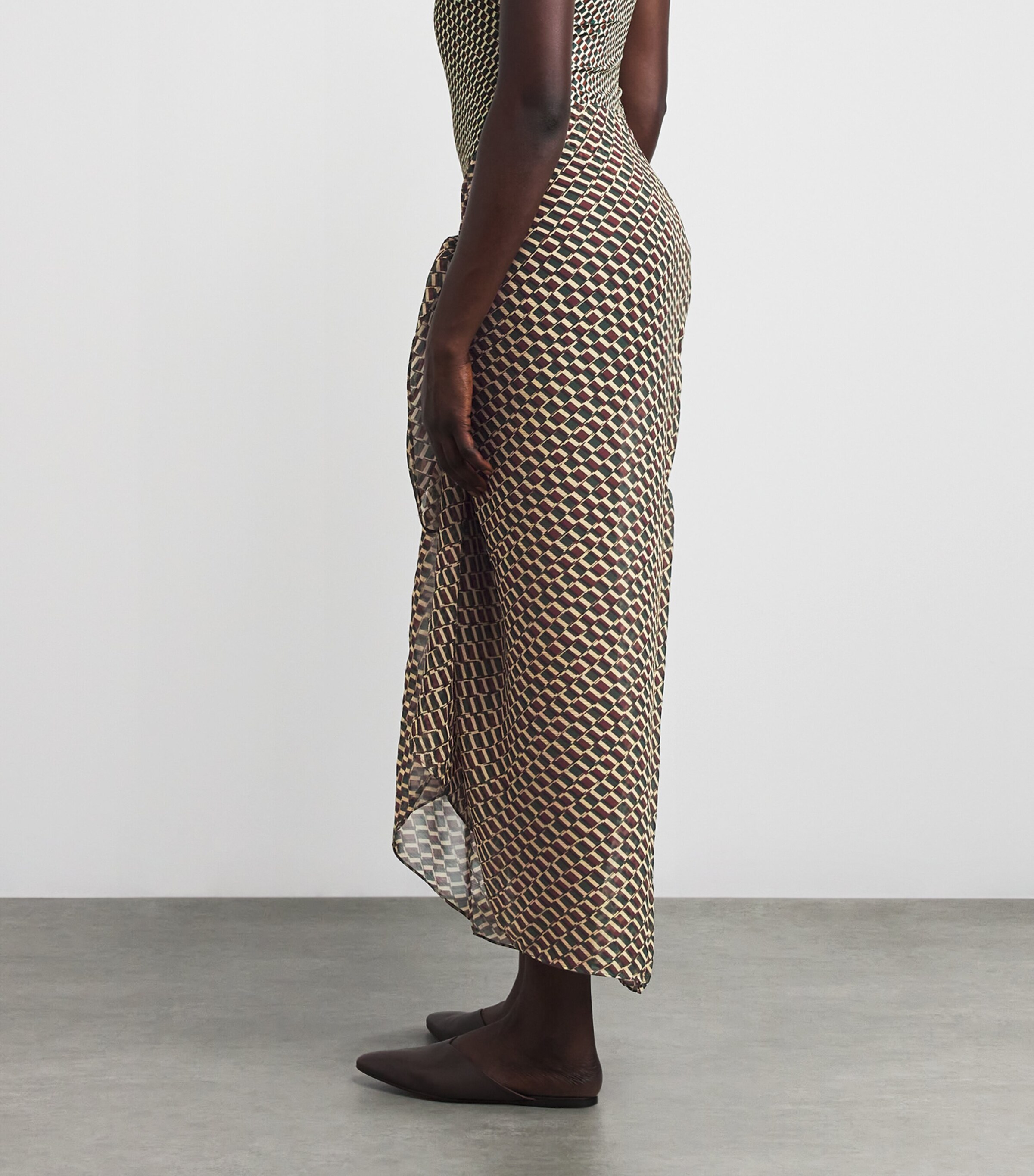 Geometric Print Santorini Sarong IVY GREEN GEO PRINT Image 4