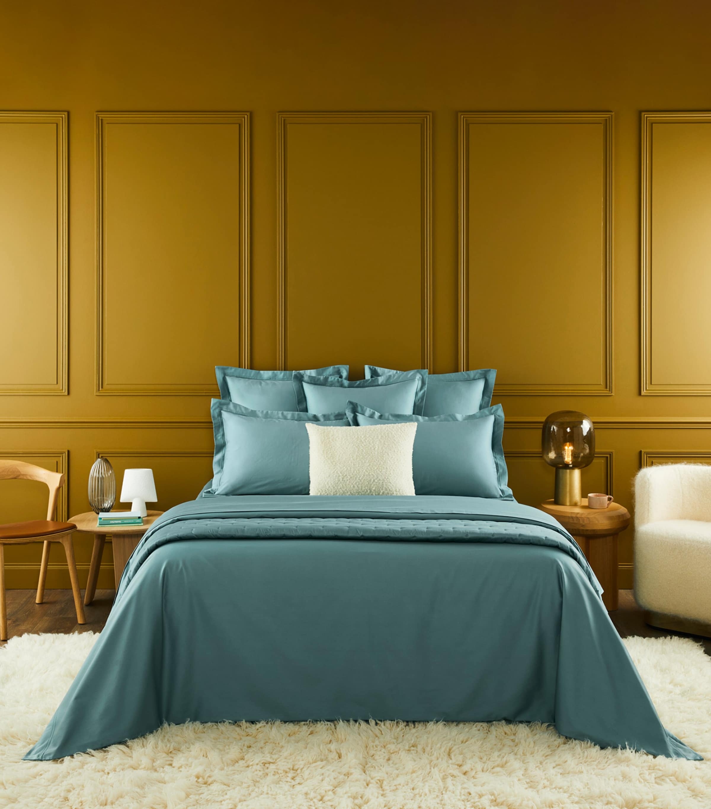 Shop Yves Delorme Triomphe Super King Duvet Cover In Green