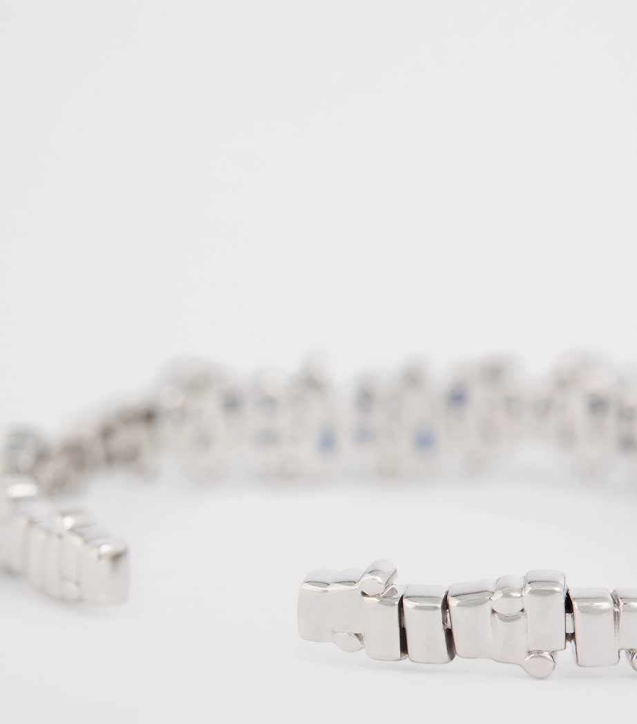 Small White Gold, Sapphire and Diamond Shimmer Audrey Bangle 18K WG/DB Image 5