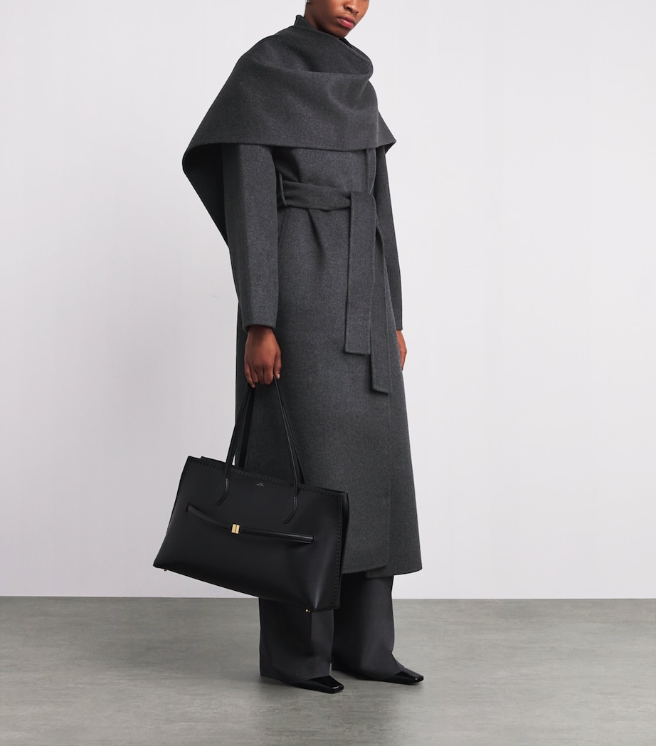 Wool-Cashmere Micha Scarf DARK GREY Image 3