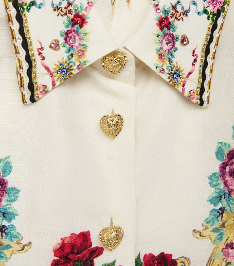 Camilla Womens Linen-Silk Wrap Shirt Torero Libertine Image 6