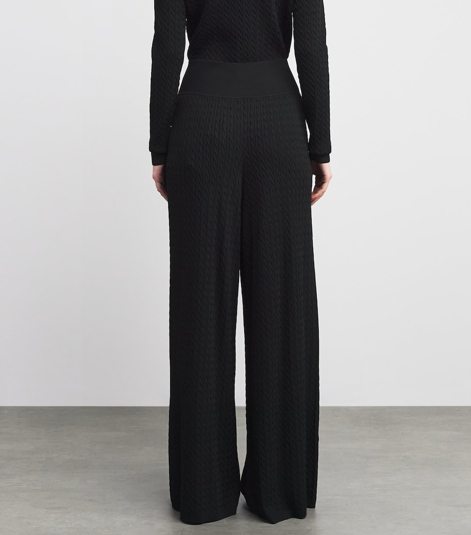 Cable-Knit Wide-Leg Trousers POLO BLACK Image 4