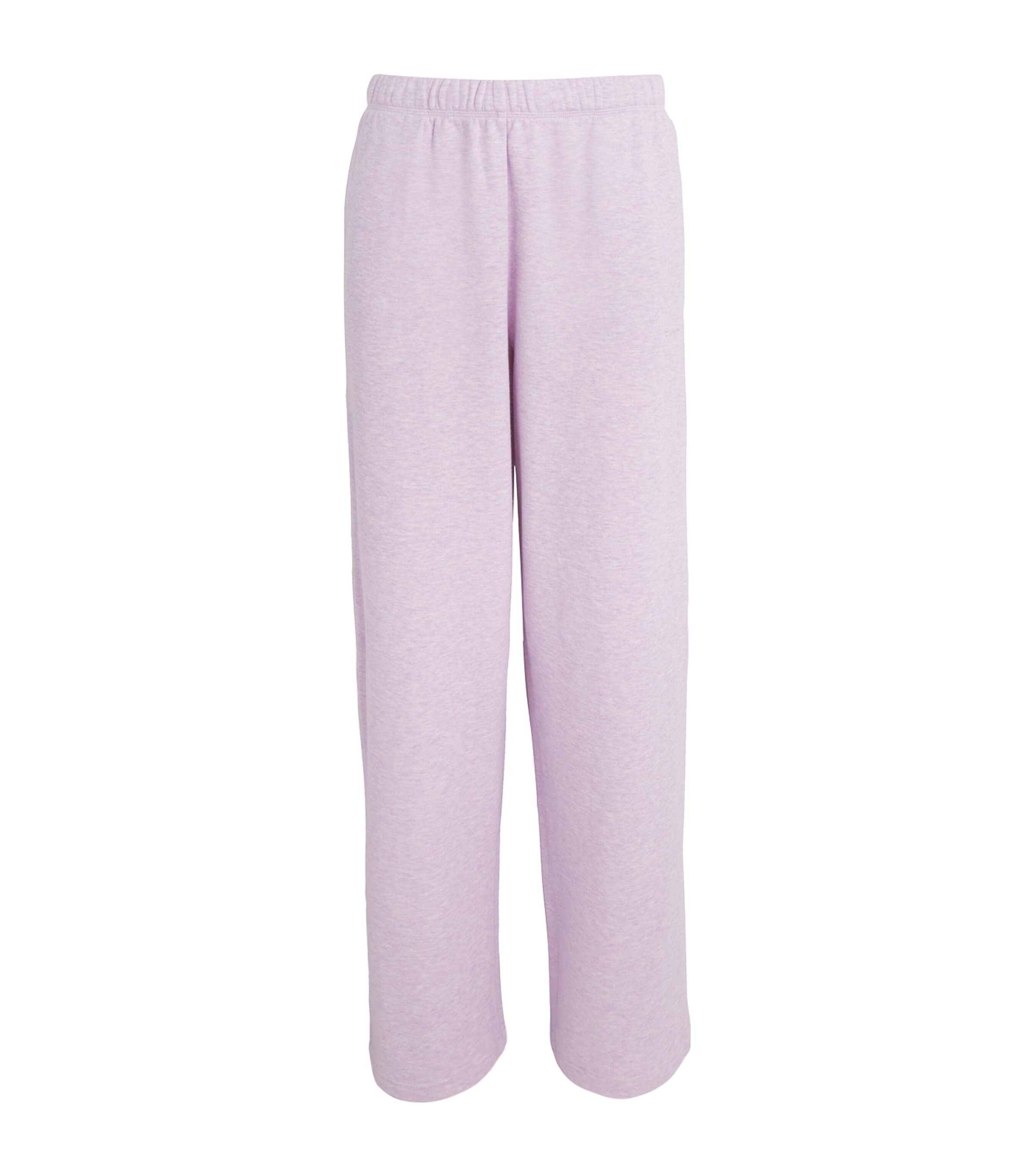 Skims Cotton-blend Fleece Straight Sweatpants In Pink
