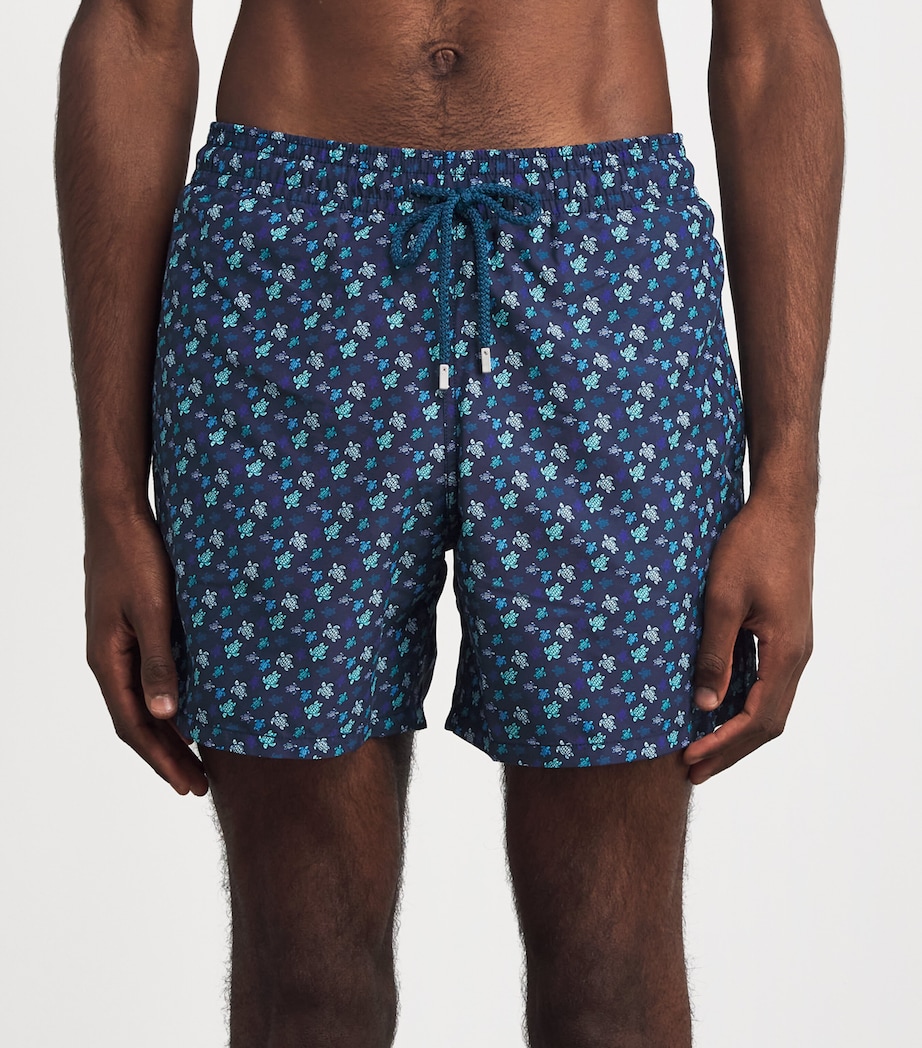 Micro Turtle Print Moorea Swim Shorts 611-PEACOCK Image 2
