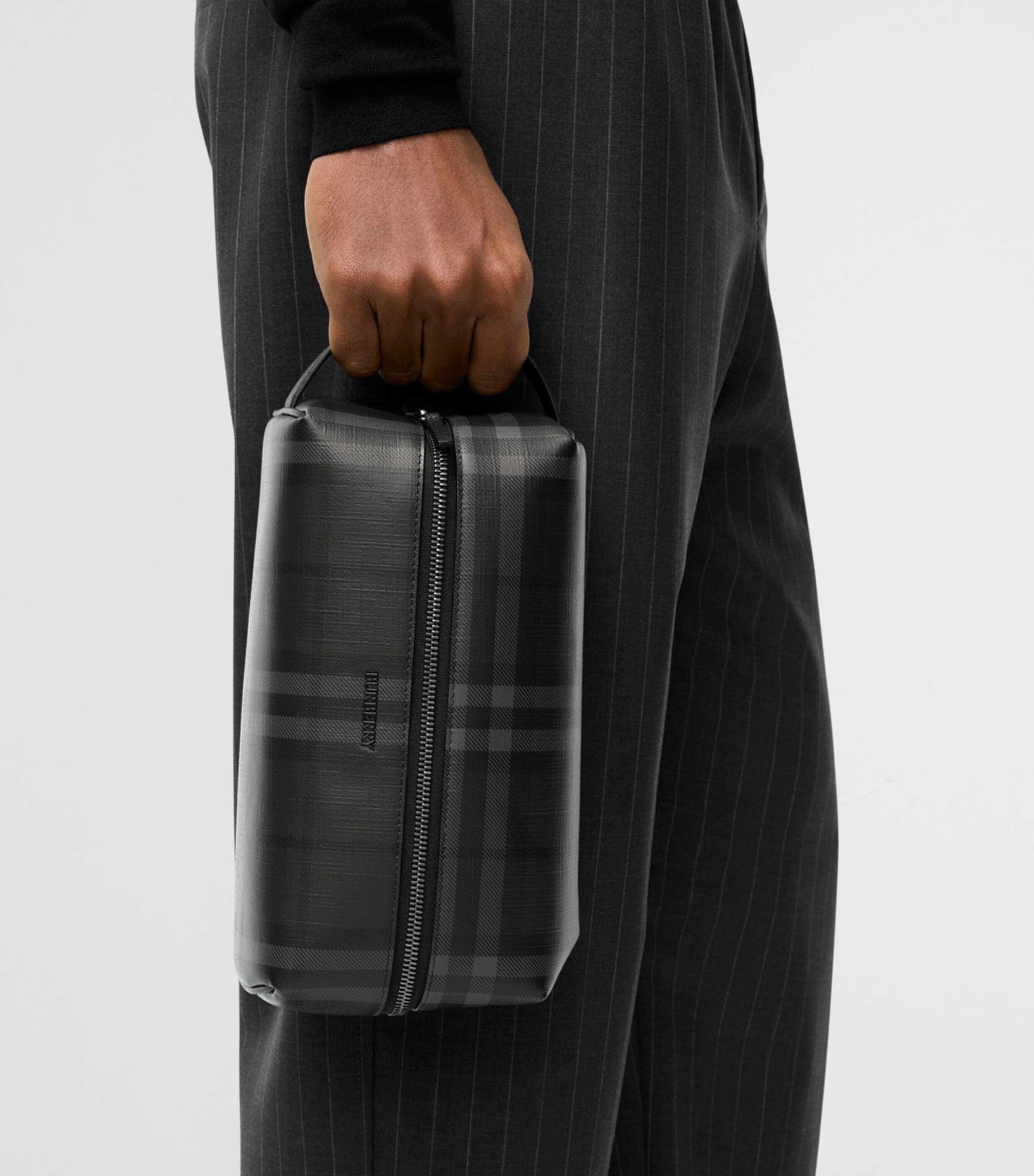 Burberry City Check Zip Pouch Iron Image 2