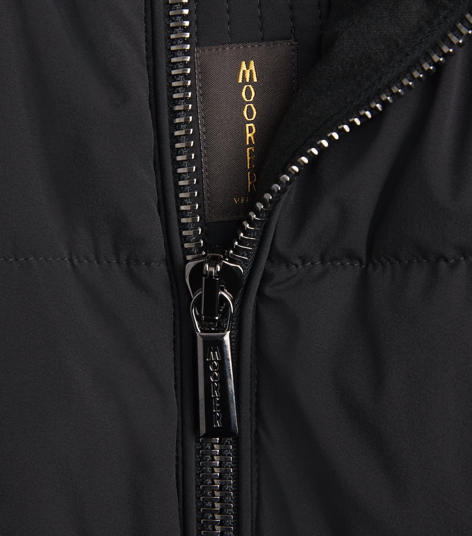 Moorer Mens Quilted Hooded Gilet Nero Image 6