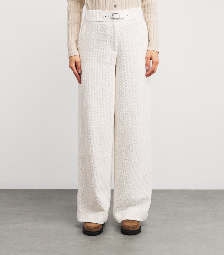 Tweed Belted Wide-Leg Trousers ECRU Image 3