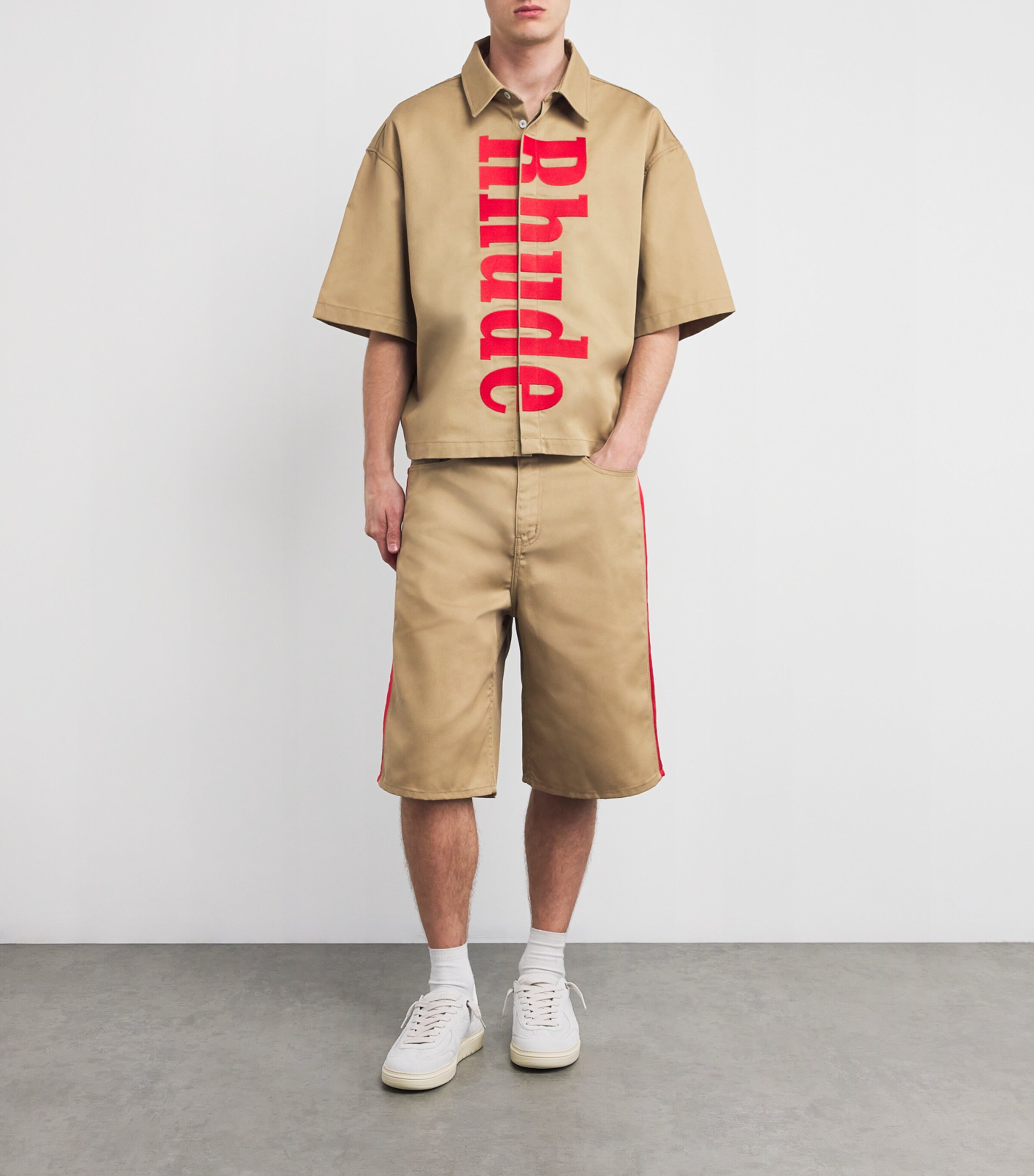 x Harrods Cotton Wide-Leg Shorts TAN 0087 Image 2