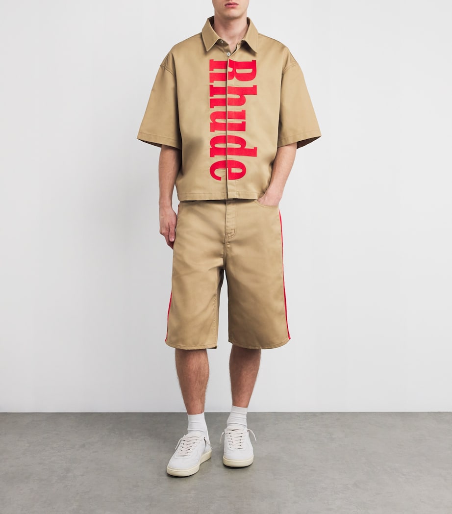 x Harrods Cotton Wide-Leg Shorts TAN 0087 Image 2