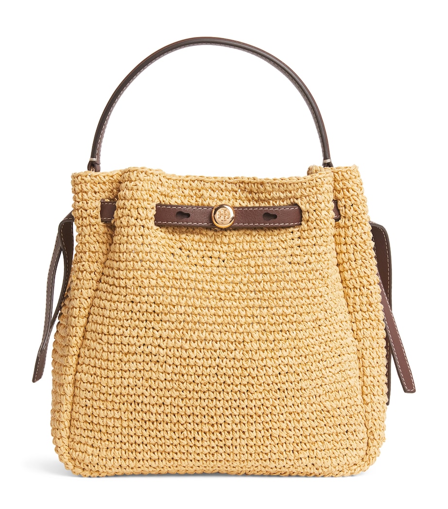 Tory Burch Small Raffia Romy Bucket Bag Natural Image 1