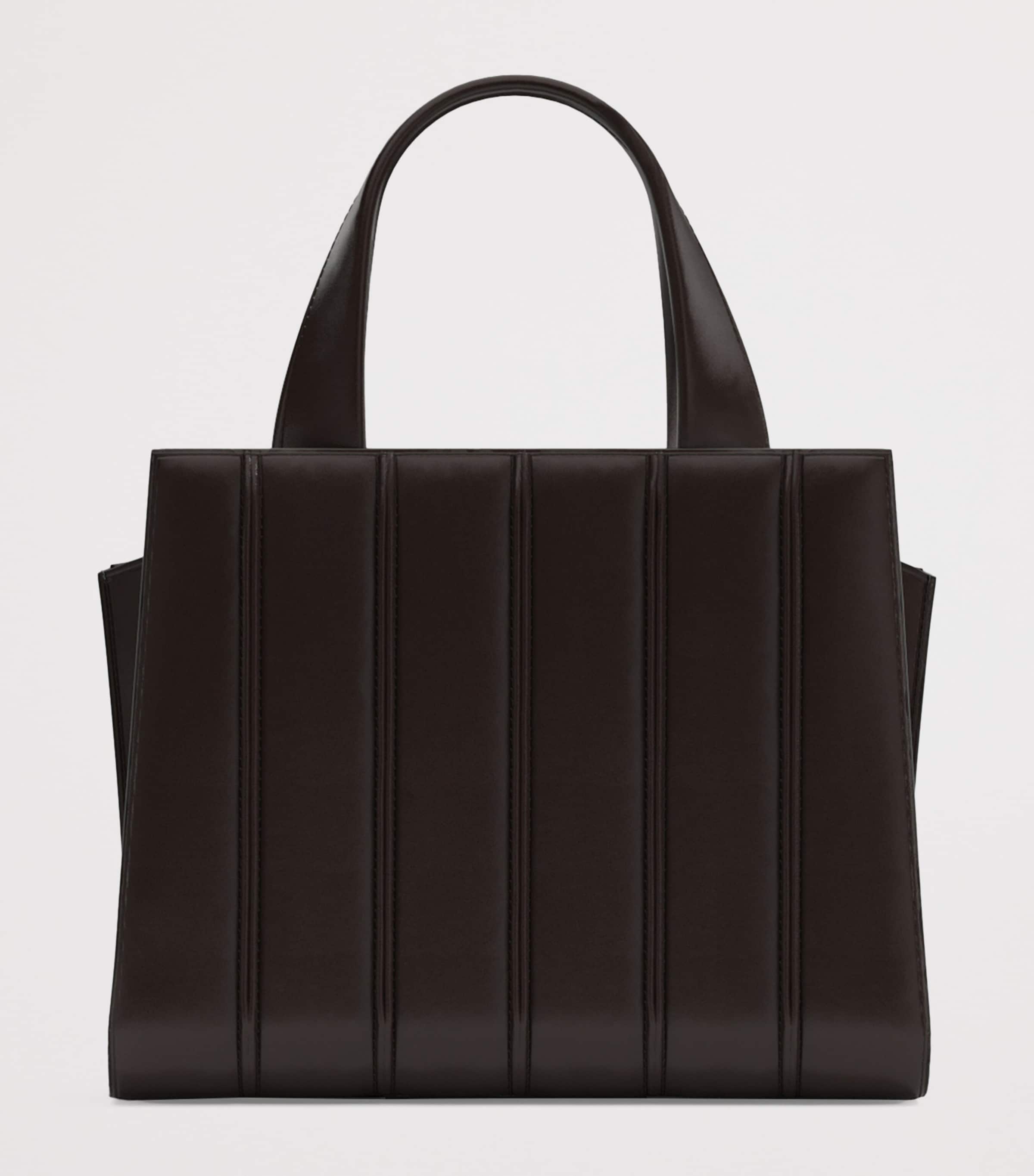 Max Mara Medium Quilted Whitney Top-Handle Bag Dark Brown Image 3