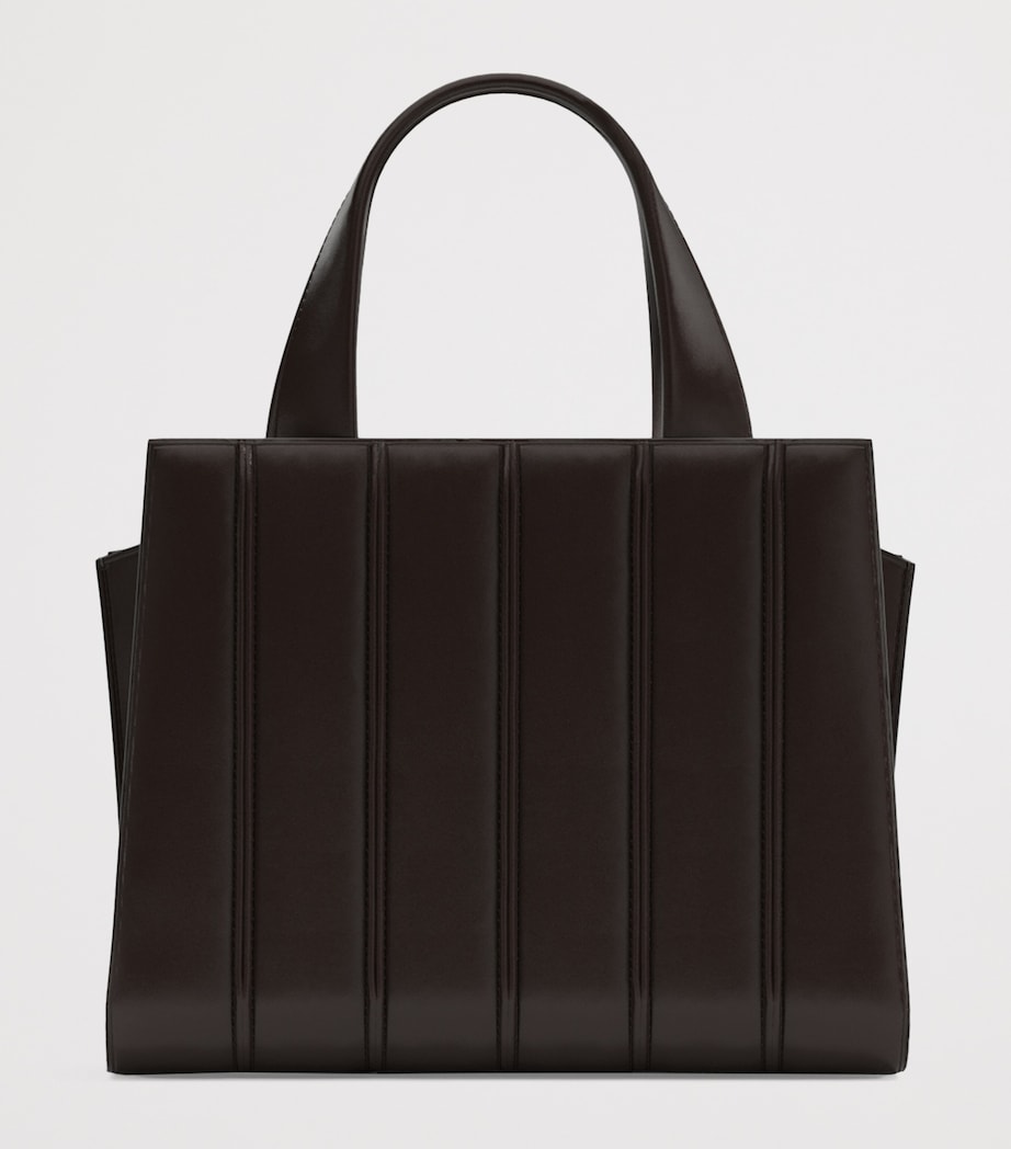 Max Mara Medium Quilted Whitney Top-Handle Bag Dark Brown Image 3