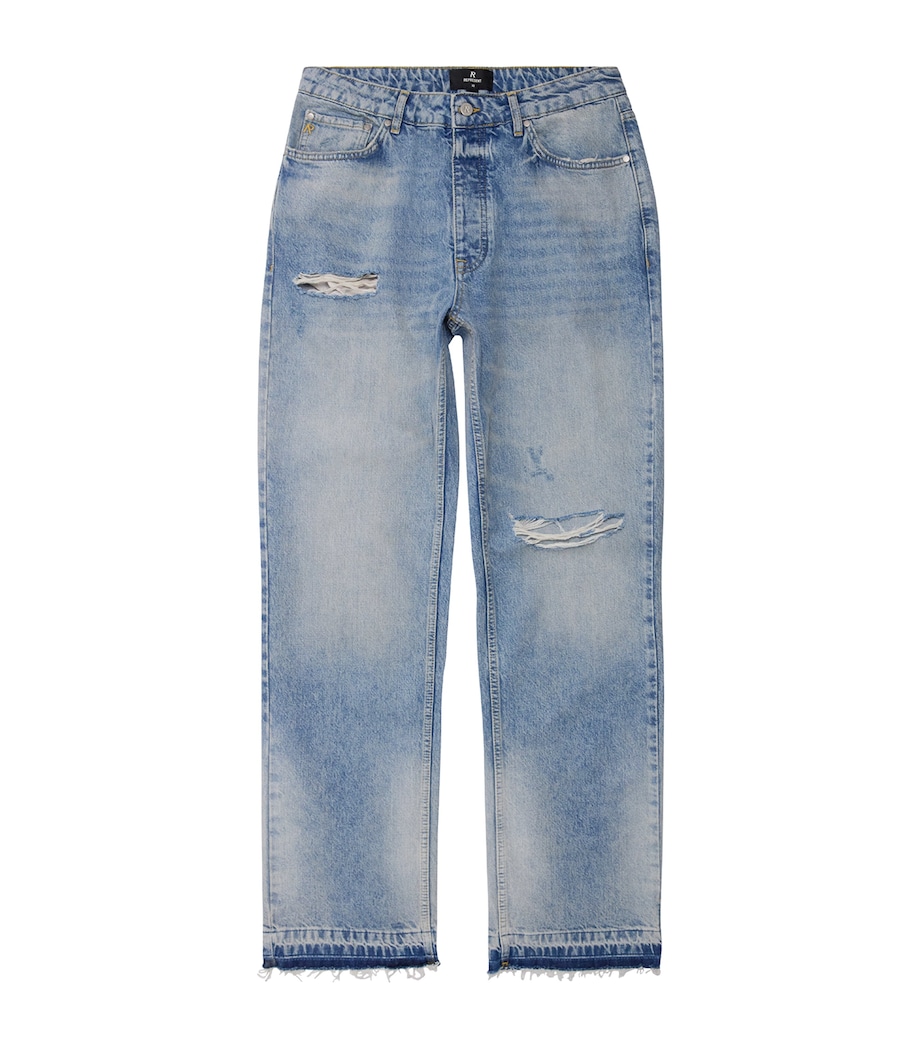 Represent Mens Ripped Heaton Straight Jeans Light Vintage Blue Image 1