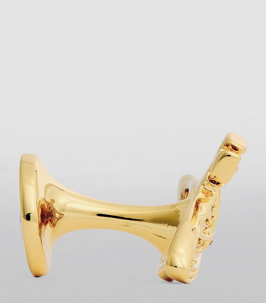 Mini Bas Relief Orb Cufflinks R121- GOLD Image 3