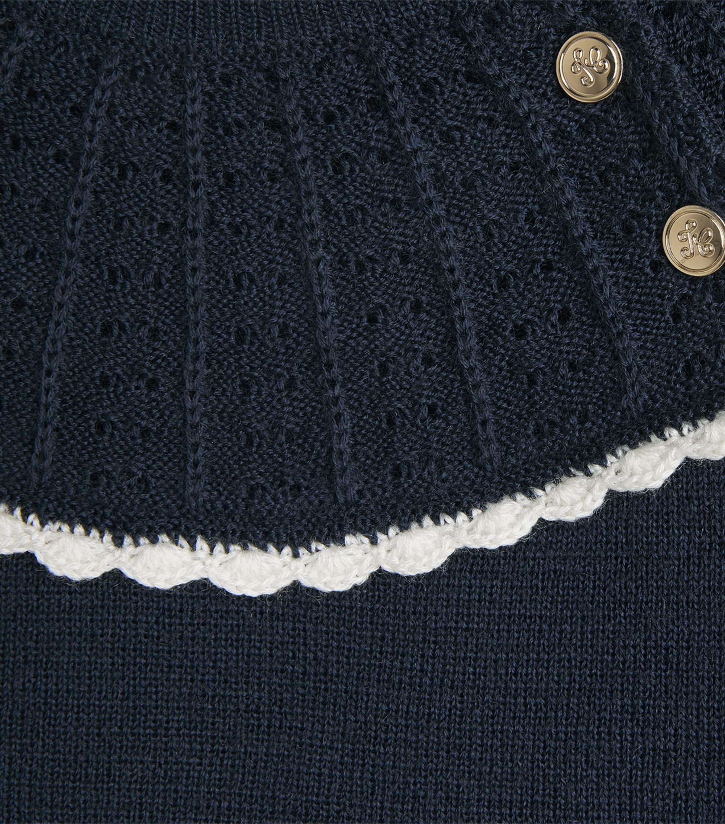 Tartine et Chocolat Wool-Blend Scalloped Dress (2-14 Years) Image 3