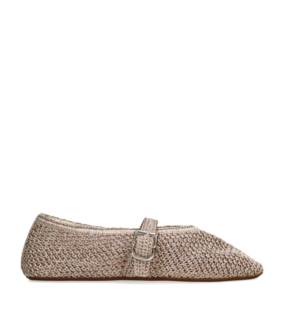 Lurex Crochet Ballet Flats BLUSH Image 1