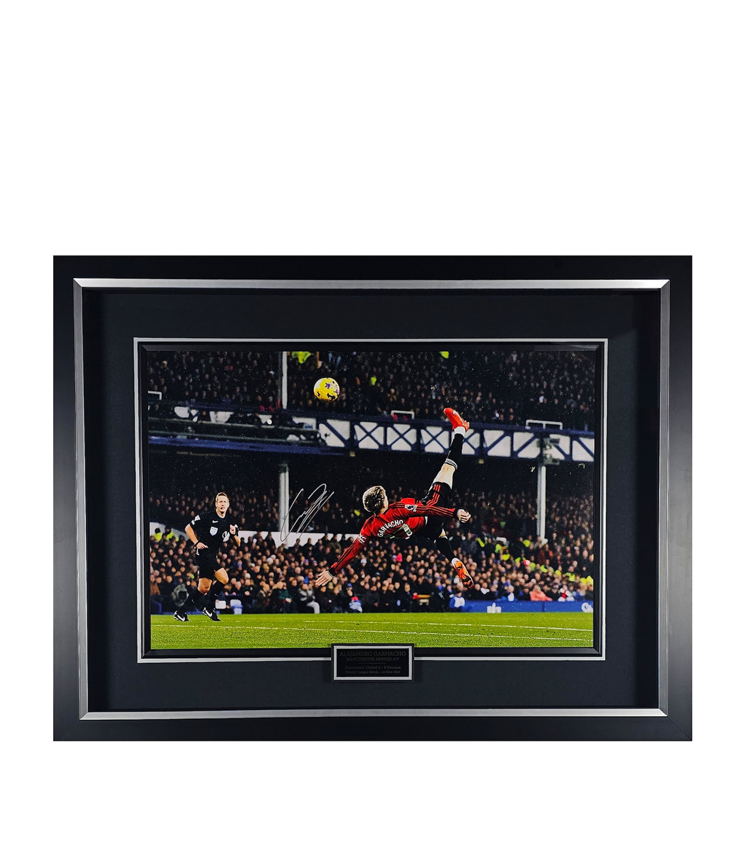 Leipzig Galleries Alejandro Garnacho Signed Manchester United Bicycle Kick Photo Framed Display Image 1