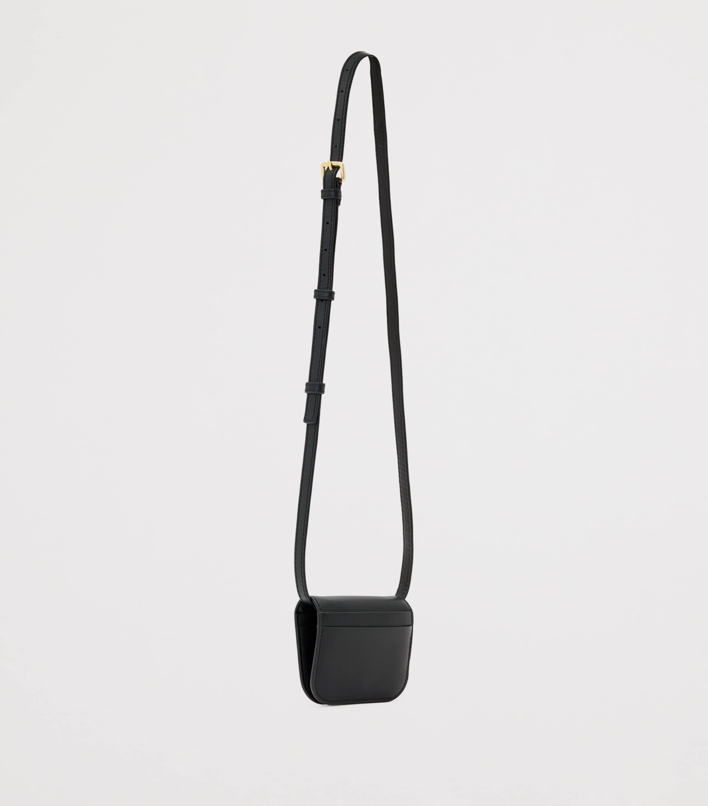 Small Leather Maeve Cross-Body Card Holder BLACK Image 3
