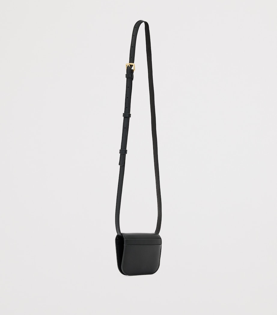 Small Leather Maeve Cross-Body Card Holder BLACK Image 3