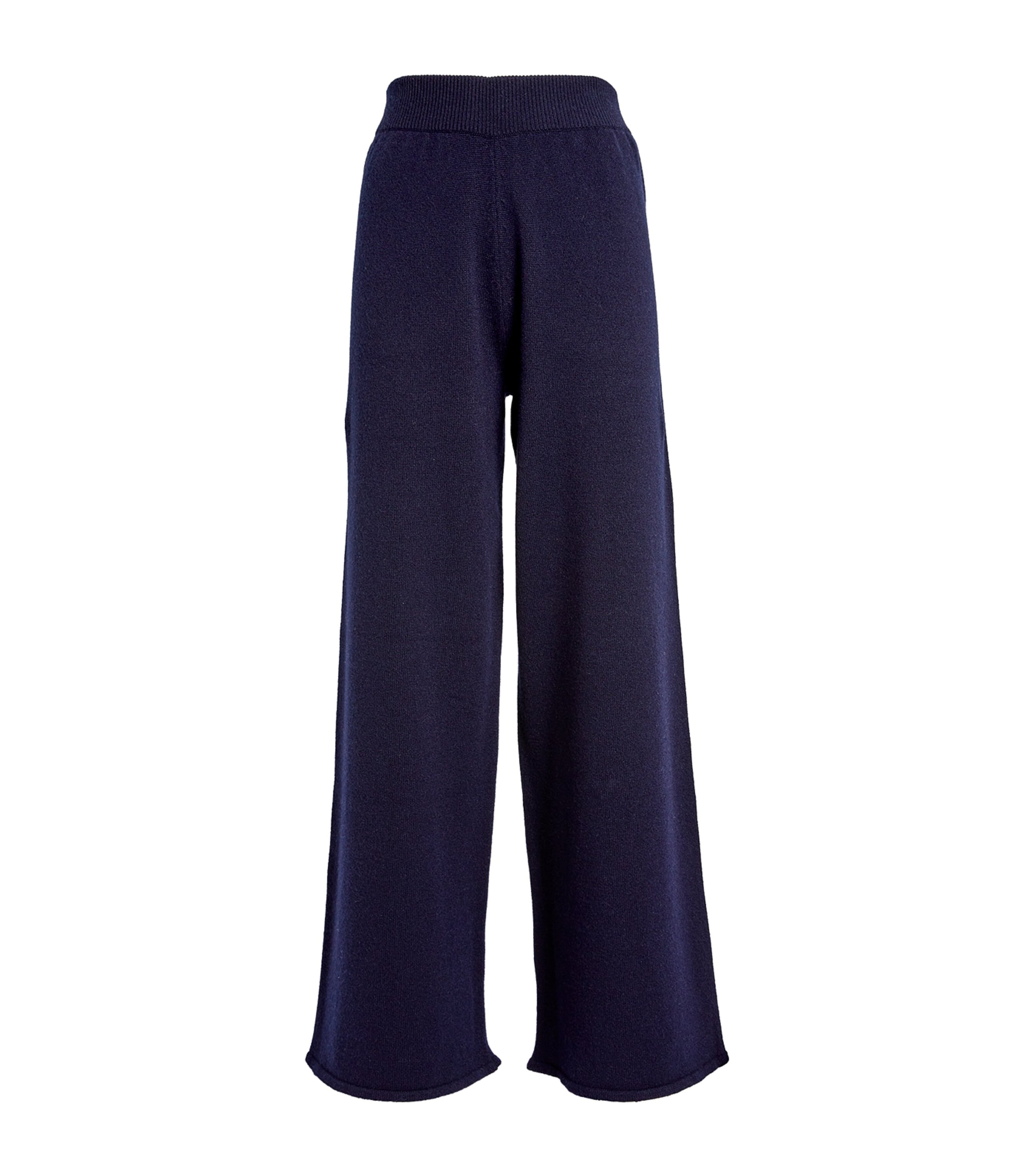 Harrods Cashmere Wide-leg Sweatpants In Navy