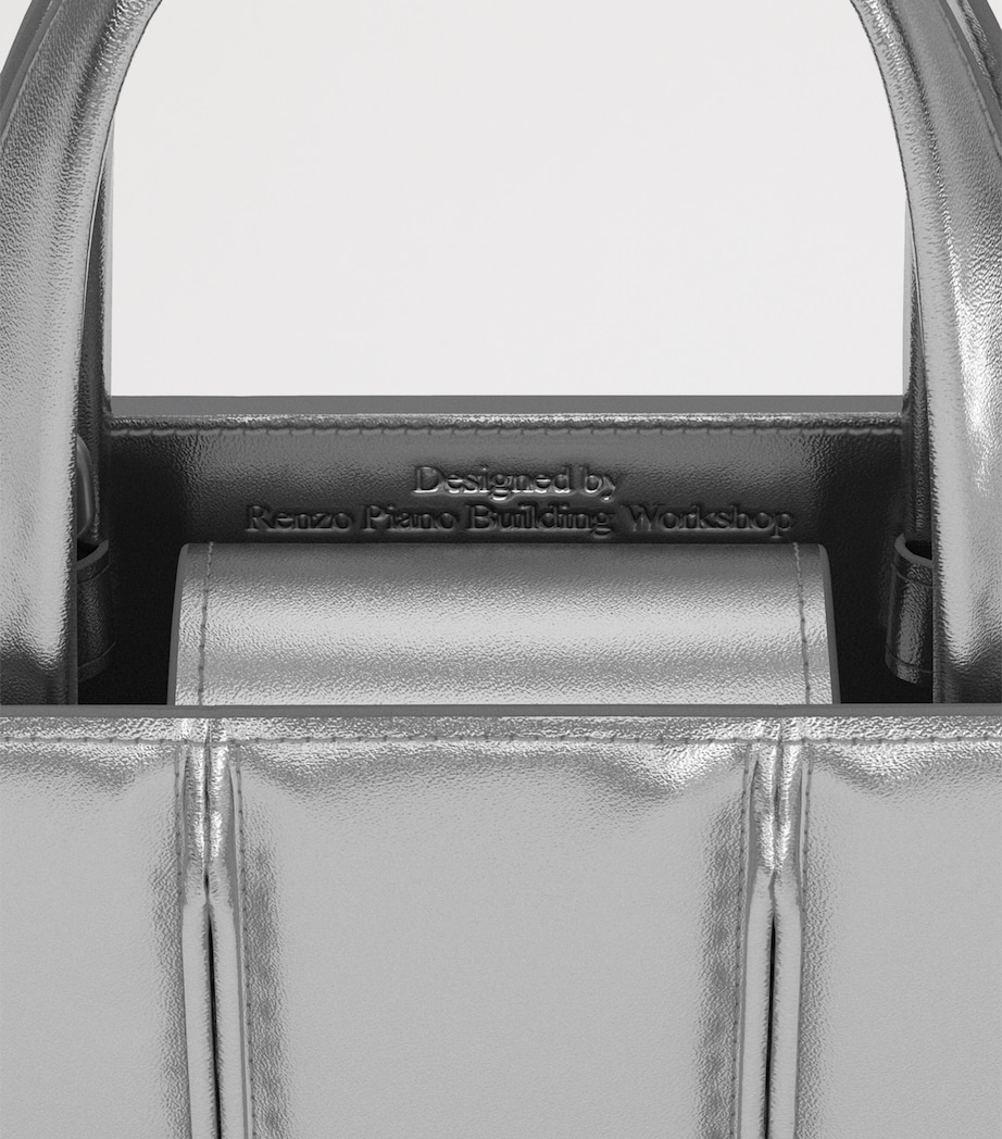 Max Mara Metallic Leather Whitney Bag 2 Top-Handle Bag Silver Image 6